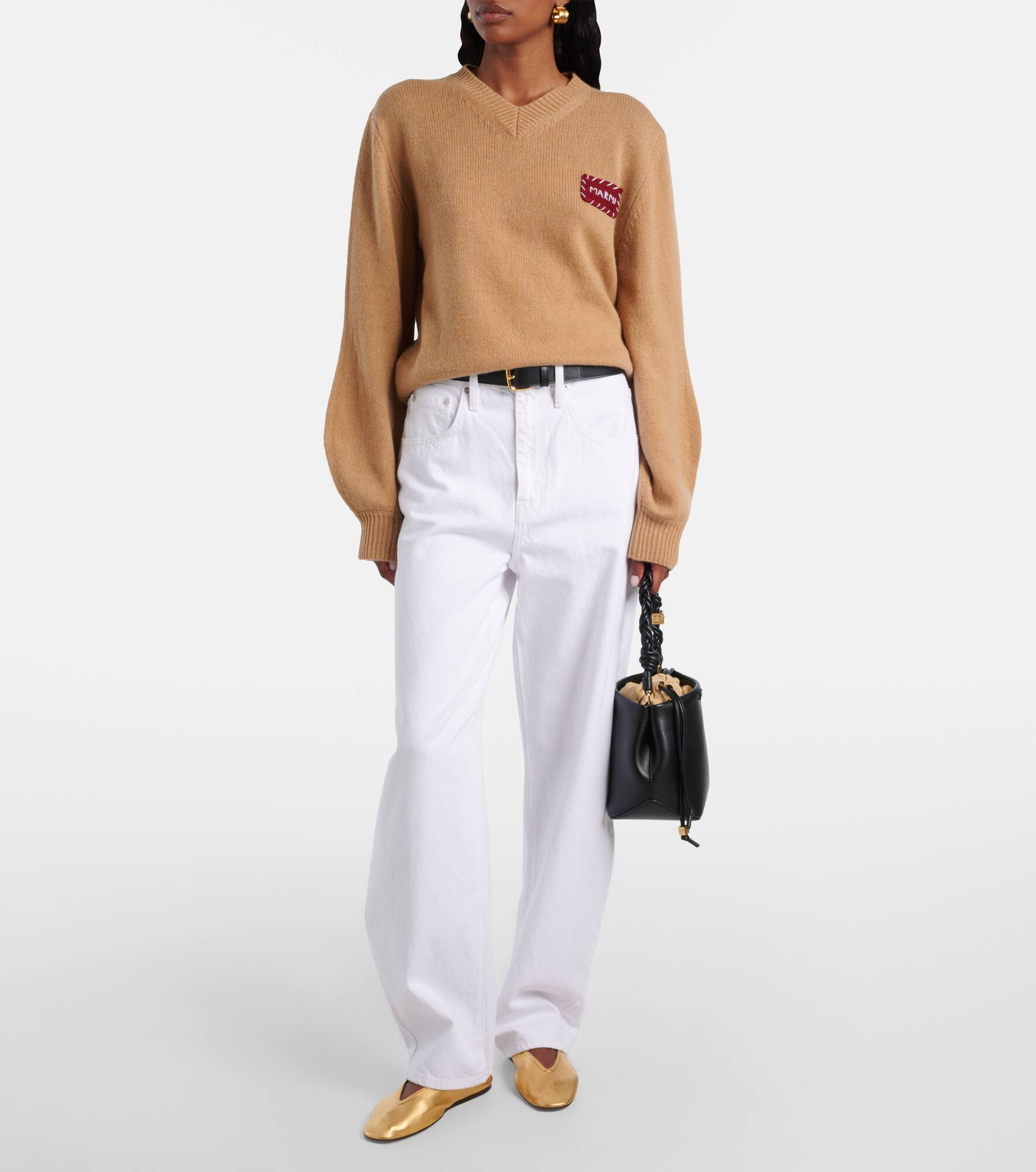 Patch-appliqué cashmere sweater - 2