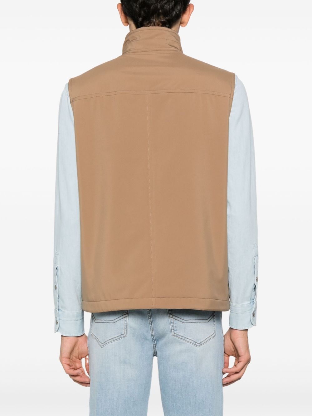 logo-embroidered gilet - 4