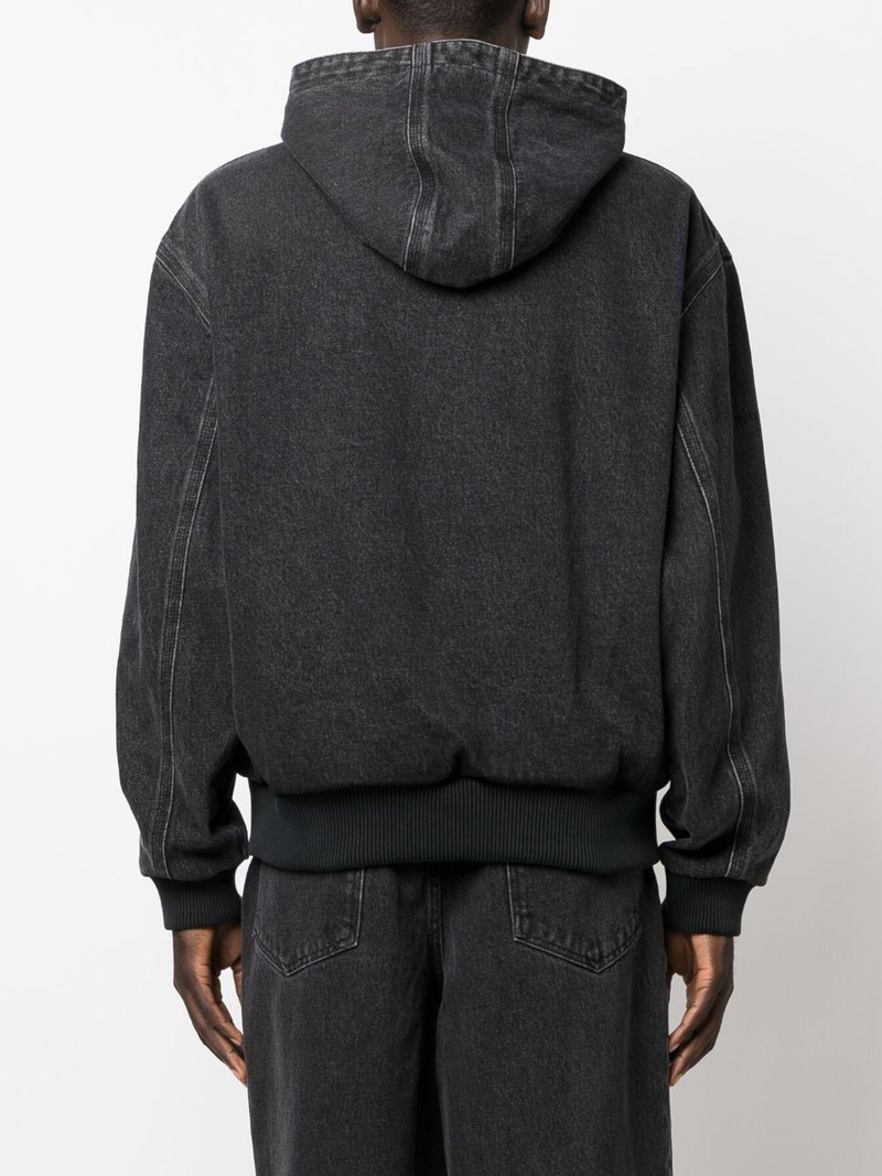 distressed-effect cotton hooded jacket 4