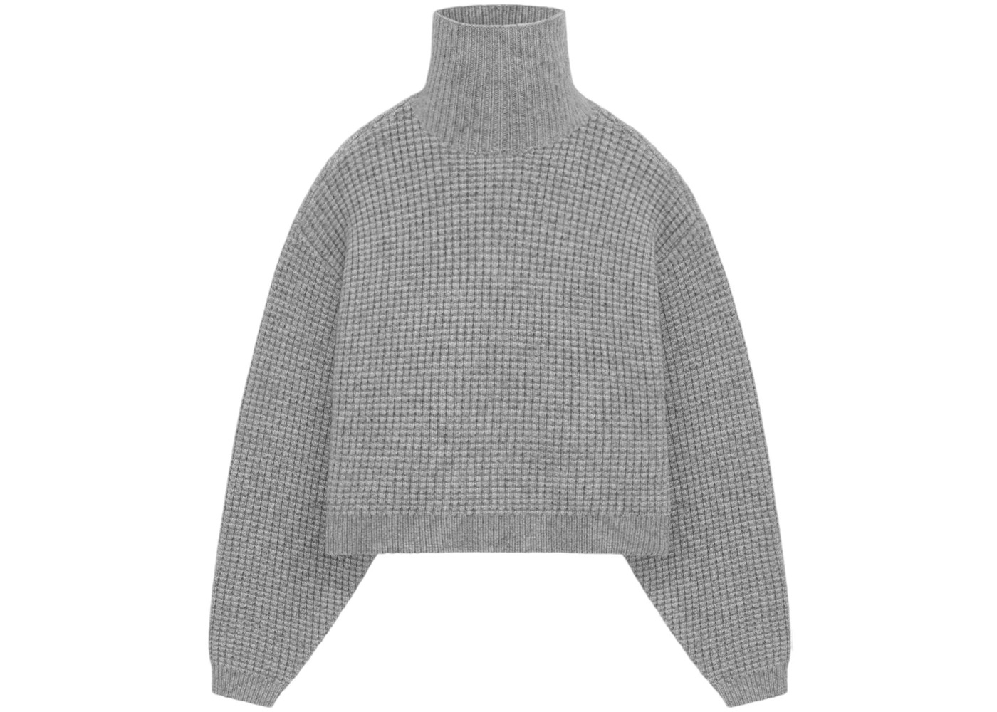 Fear of God Essentials Womens Waffle Turtleneck Dark Heather - 1