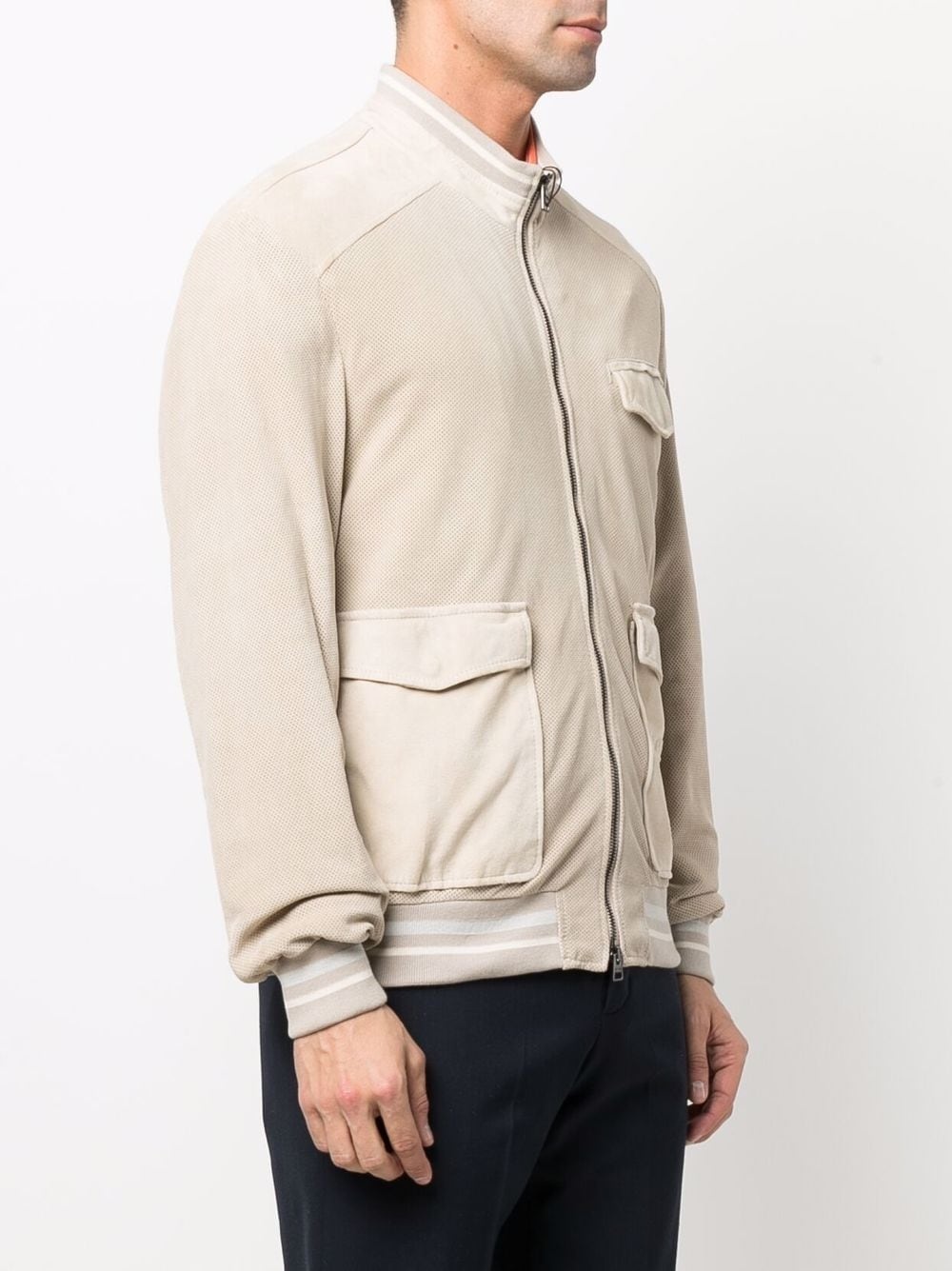 flap-pocket bomber jacket - 3