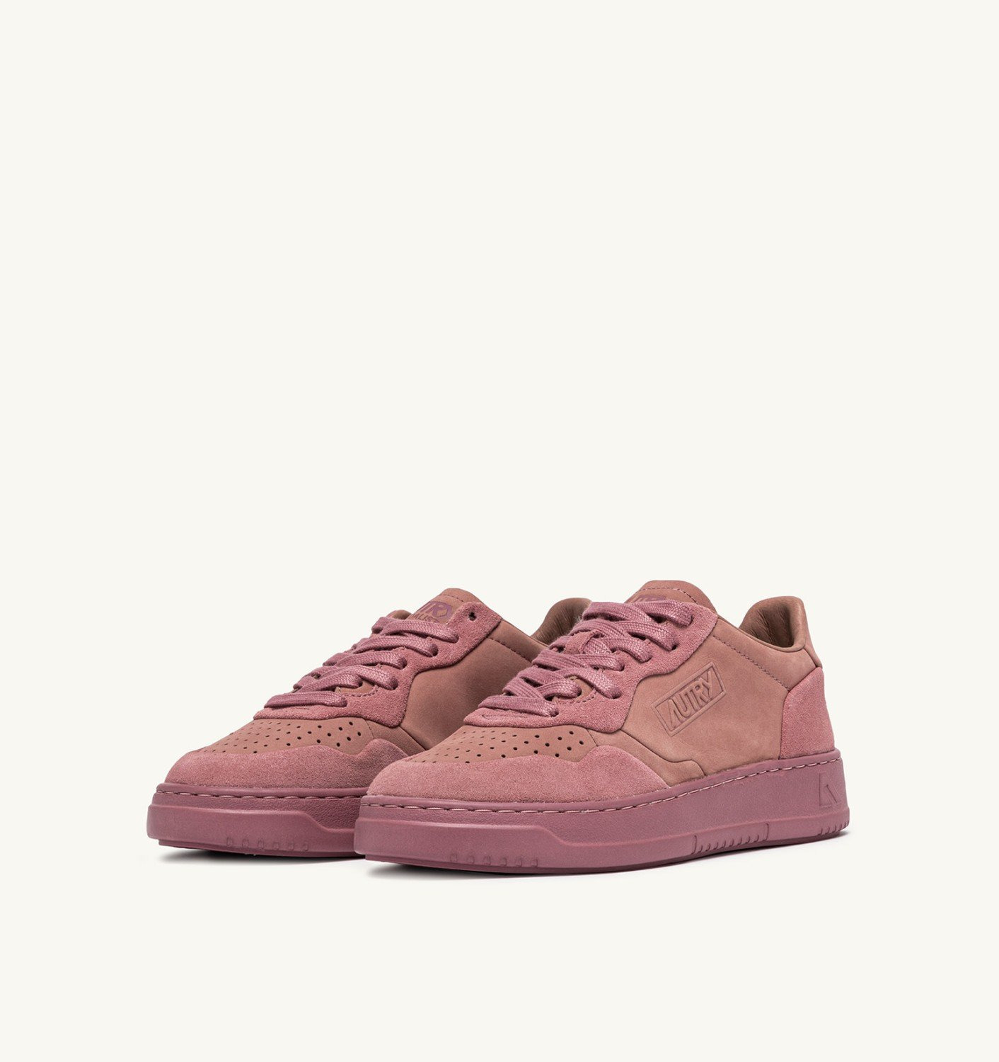 MEDALIST LOW SNEAKERS IN ASH ROSE NUBUCK LEATHER AND SUEDE - 3