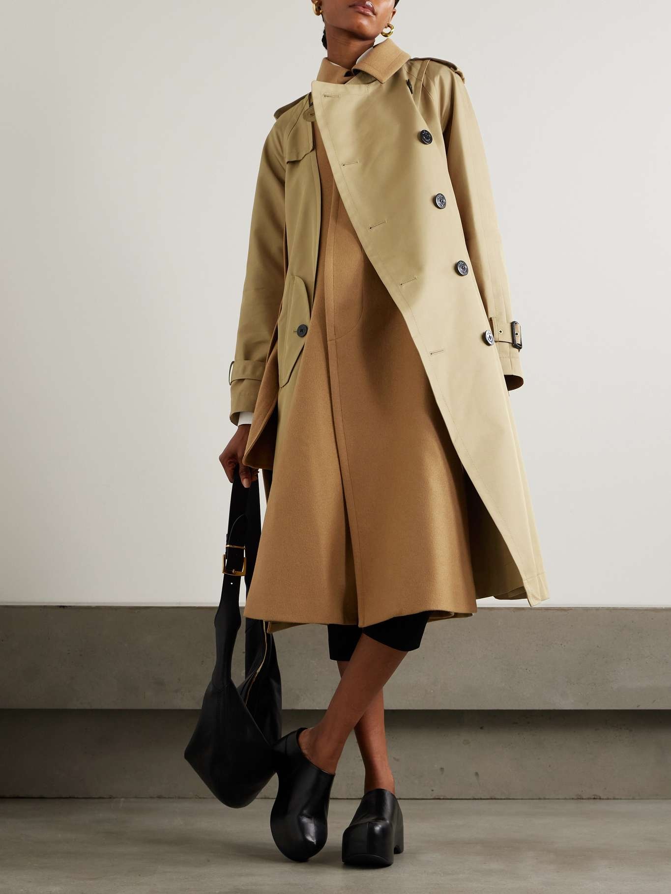 ジャケット・アウター Sacai Cotton Gabardine Wool Melton Coat sacai Cotton Gabardine x Wool Melton Coat | REVERSIBLE