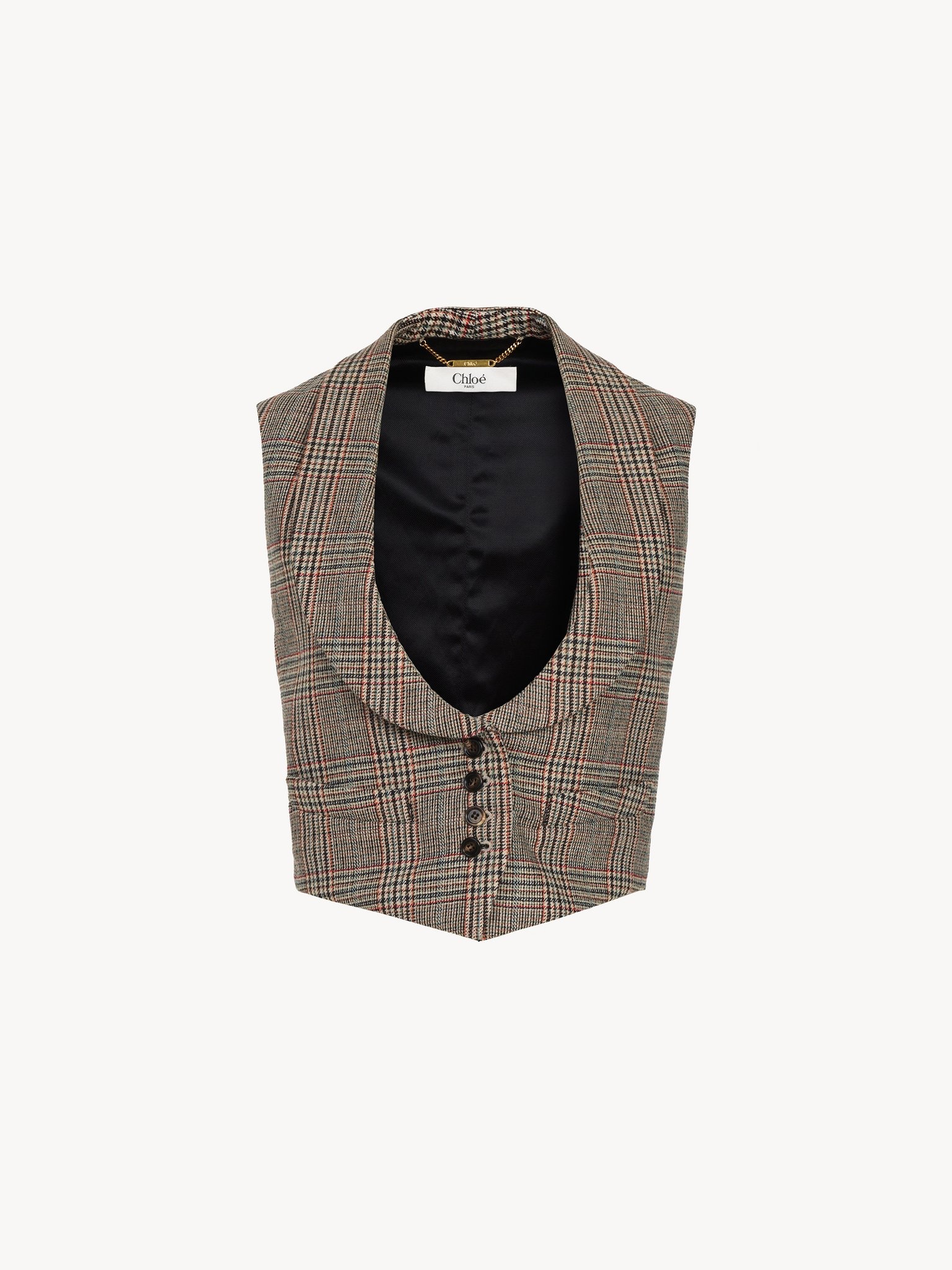 TAILORED WAISTCOAT IN PRINCE OF WALES WOOL - 2