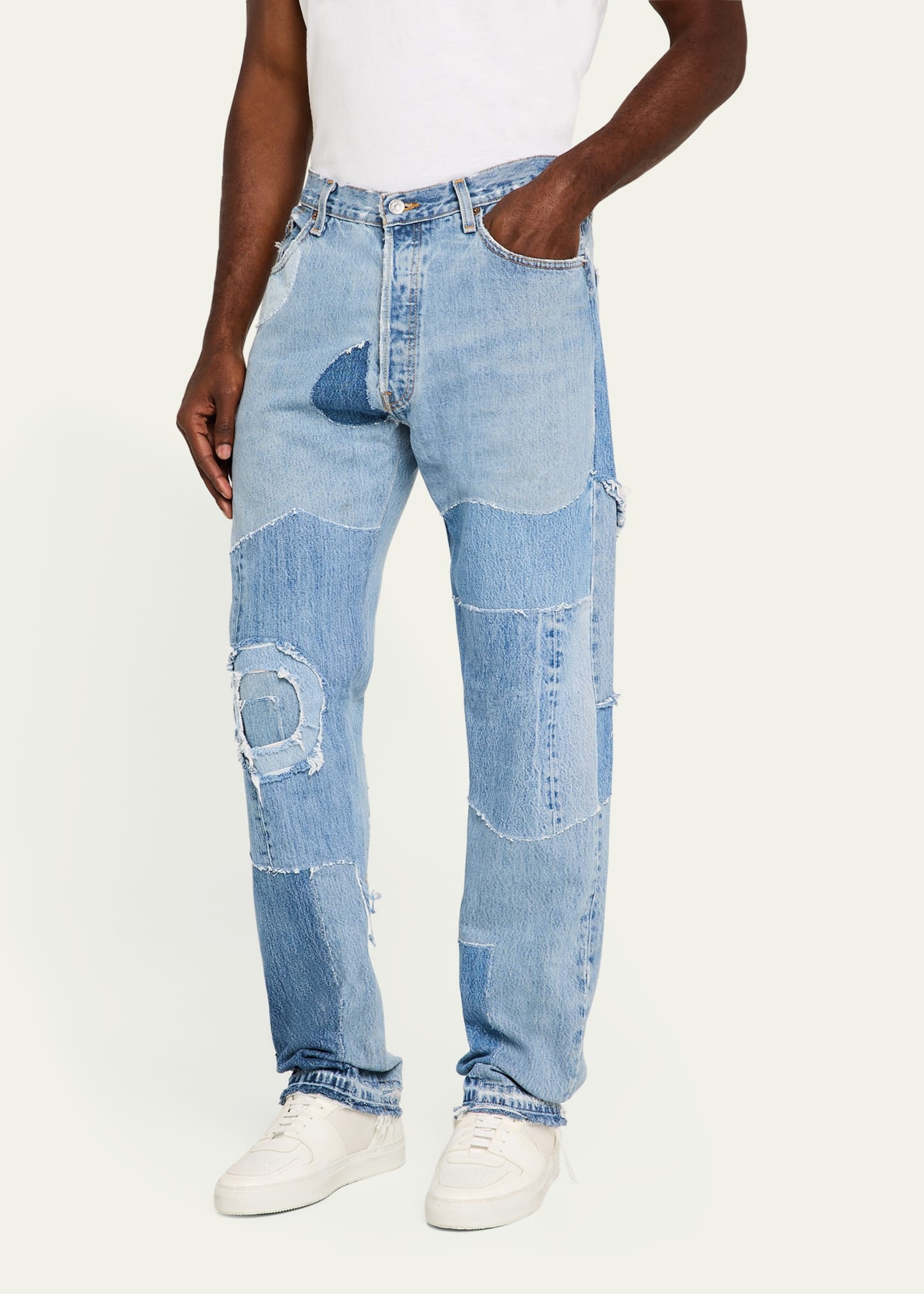 Men's Multi-Panel Straight-Leg Jeans - 4