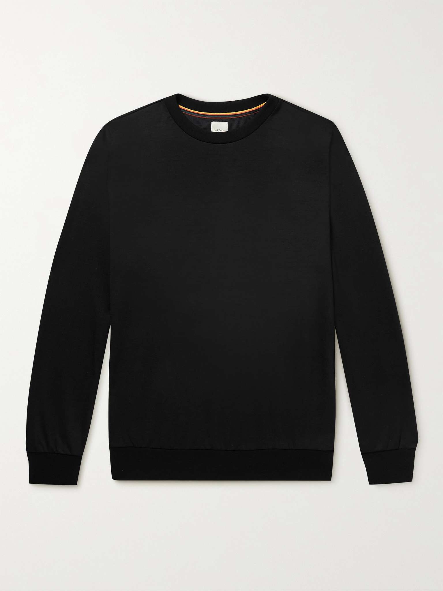 Striped Webbing-Trimmed Wool-Jersey Sweatshirt - 1