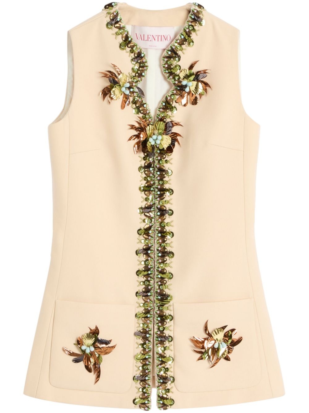 bead-embellished gilet - 1