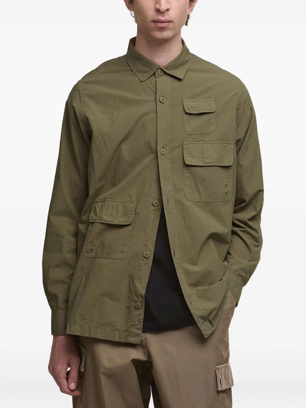 multi-pocket overshirt - 1