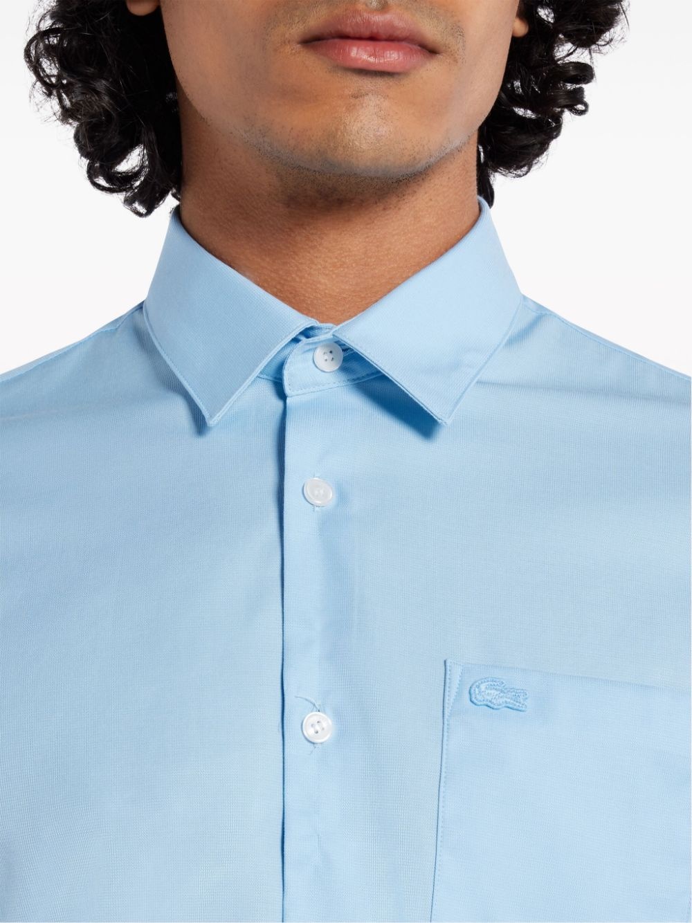 logo-embroidered cotton shirt - 5