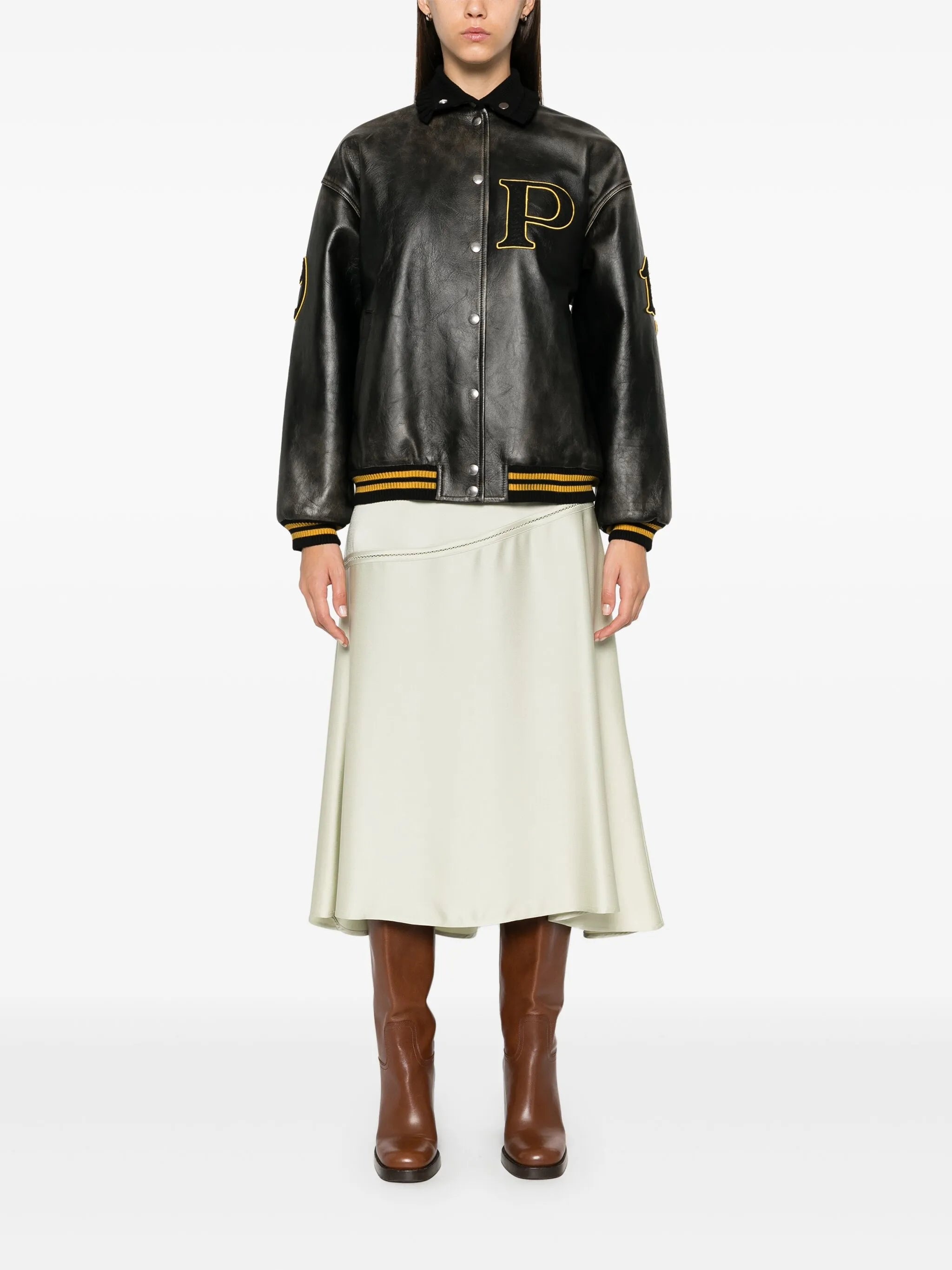 Leather Bomber Jacket - 5