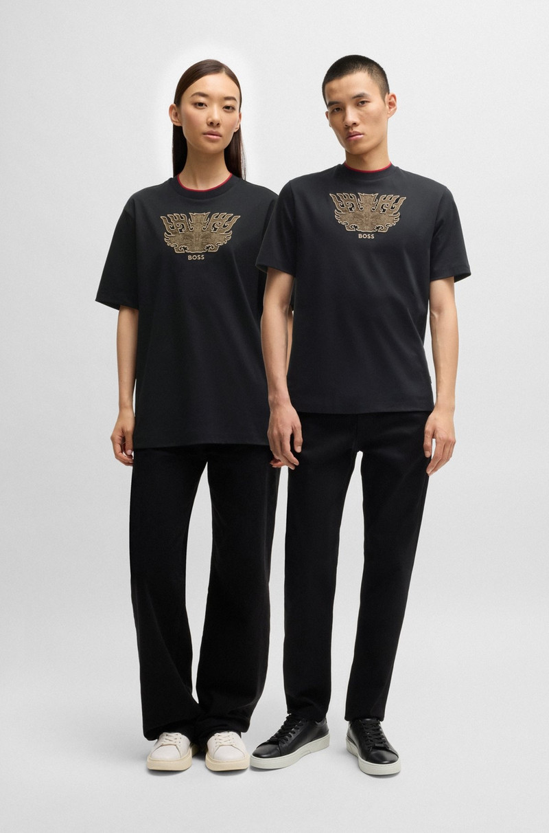 BOSS BOSS X CREATION OF THE GODS T-SHIRT WITH TAOTIE EMBROIDERY outlook