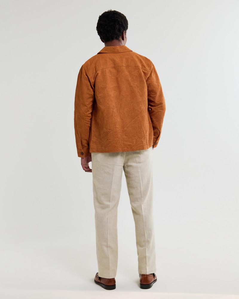 Rockley - Rust Honeycomb Jacquard Overshirt 7