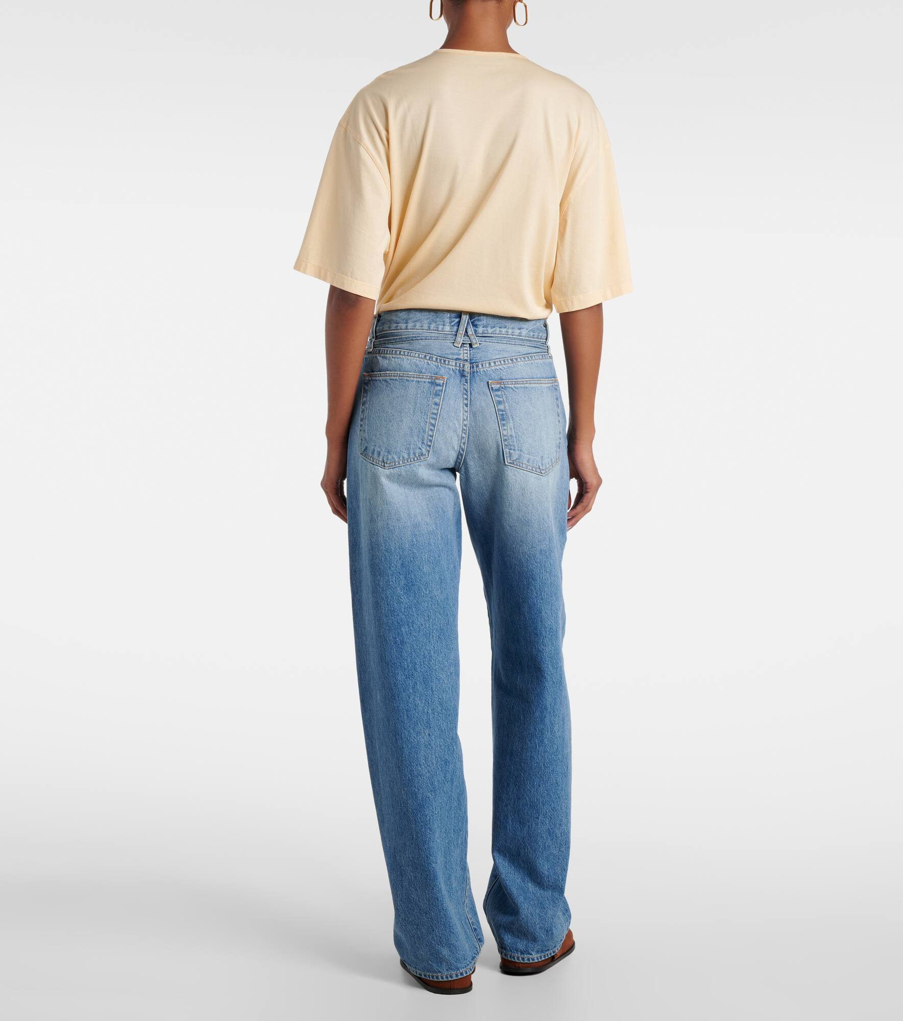 Hailey belted mid-rise barrel-leg jeans - 3