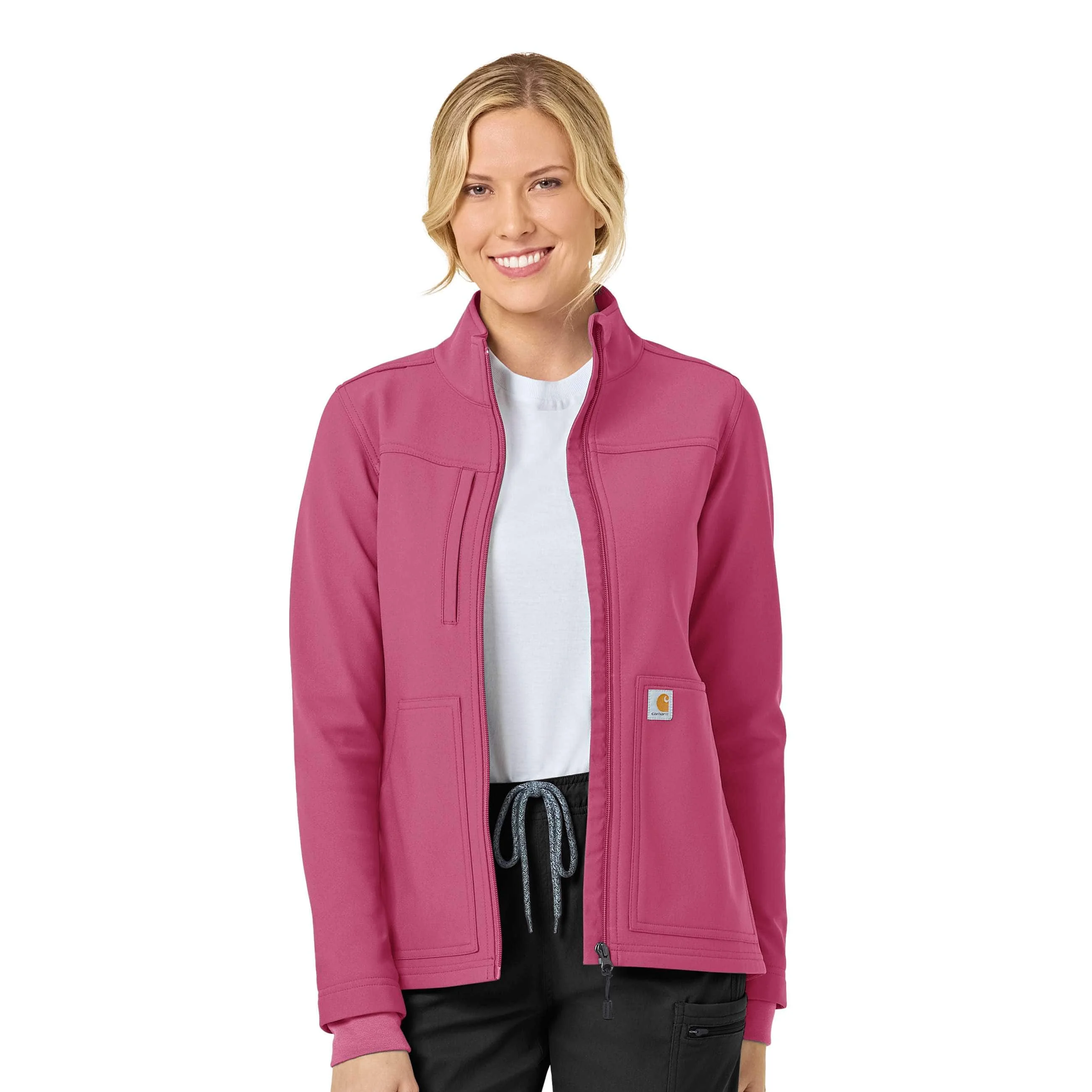 Women's Rugged Flex® Peak Bonded Fleece Scrub Jacket - 1