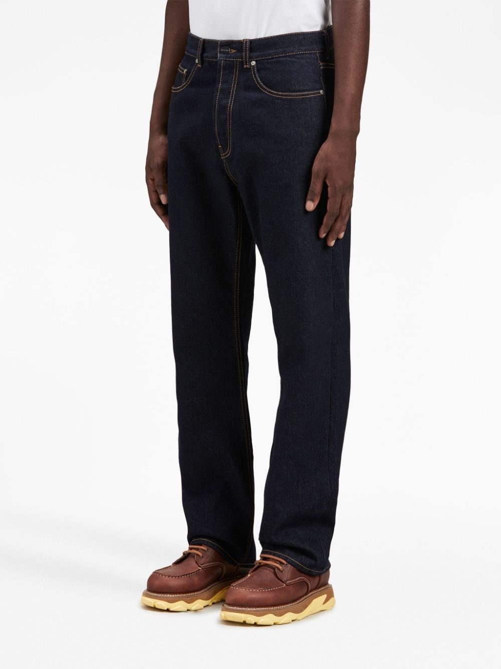 logo-embroidered denim jeans - 4
