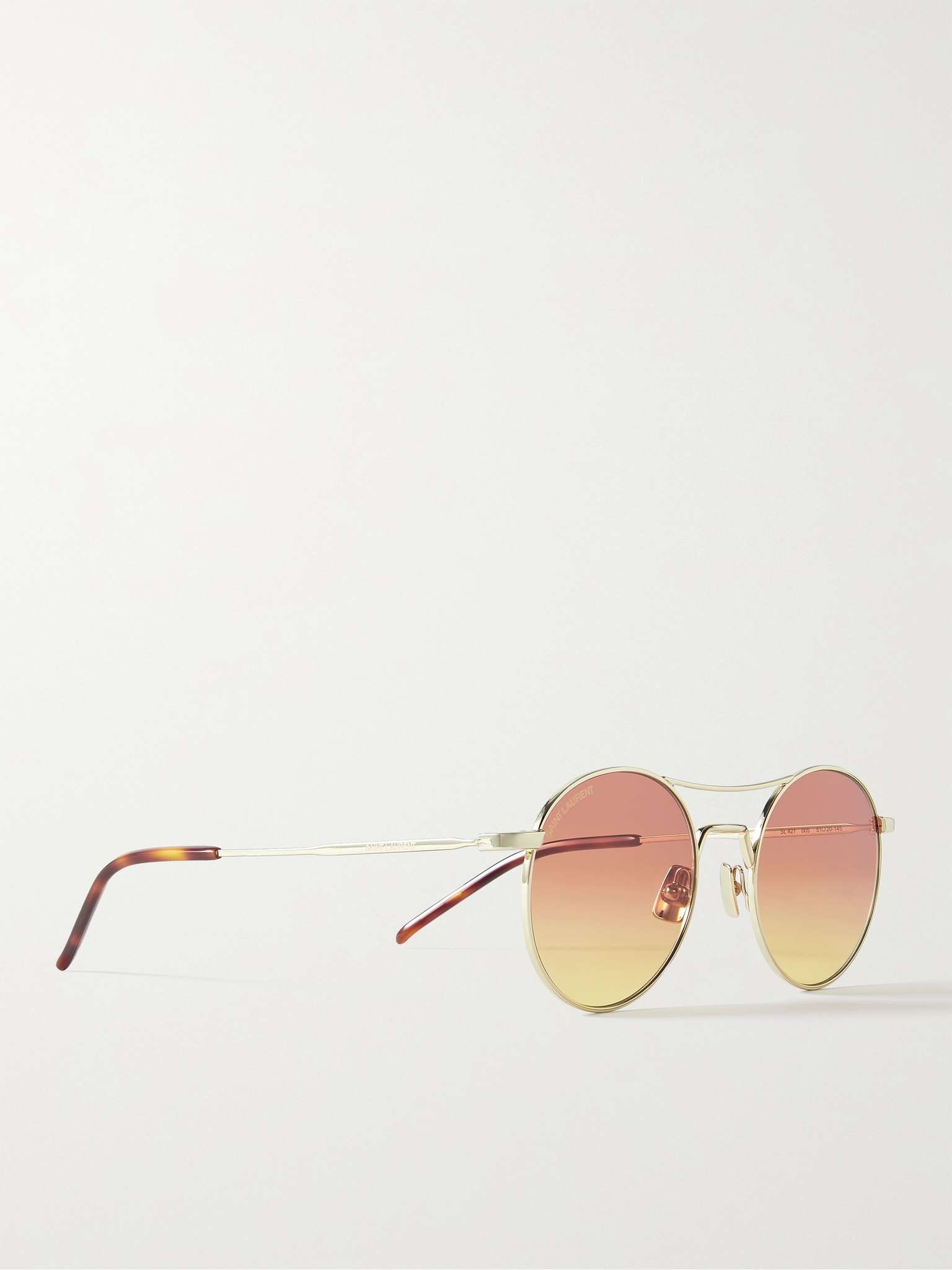 Round-Frame Gold-Tone Sunglasses - 3