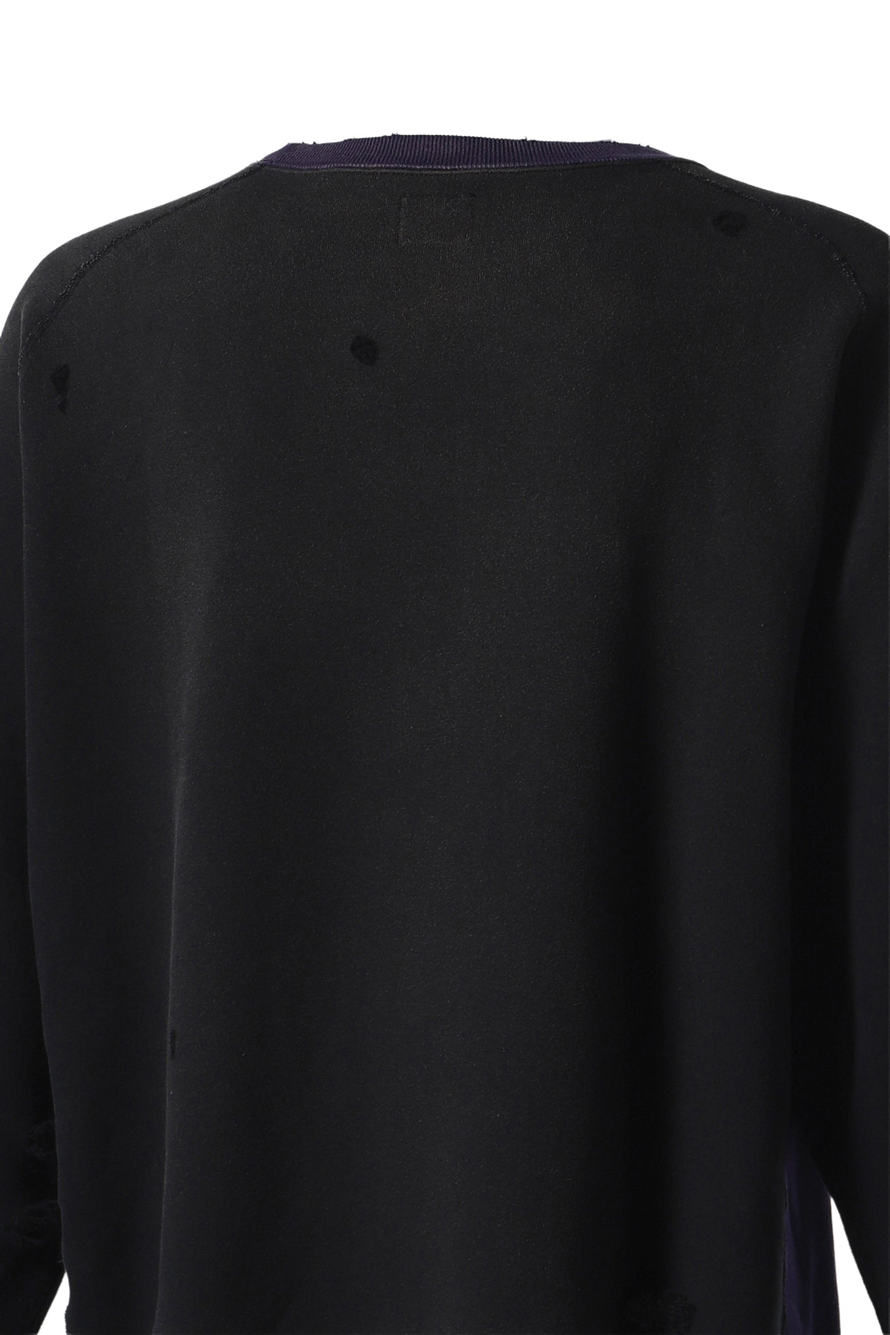 2-TONE CREW NECK SWEAT SHIRT - COTTON FRENCH TERRY / E-BLK - 8