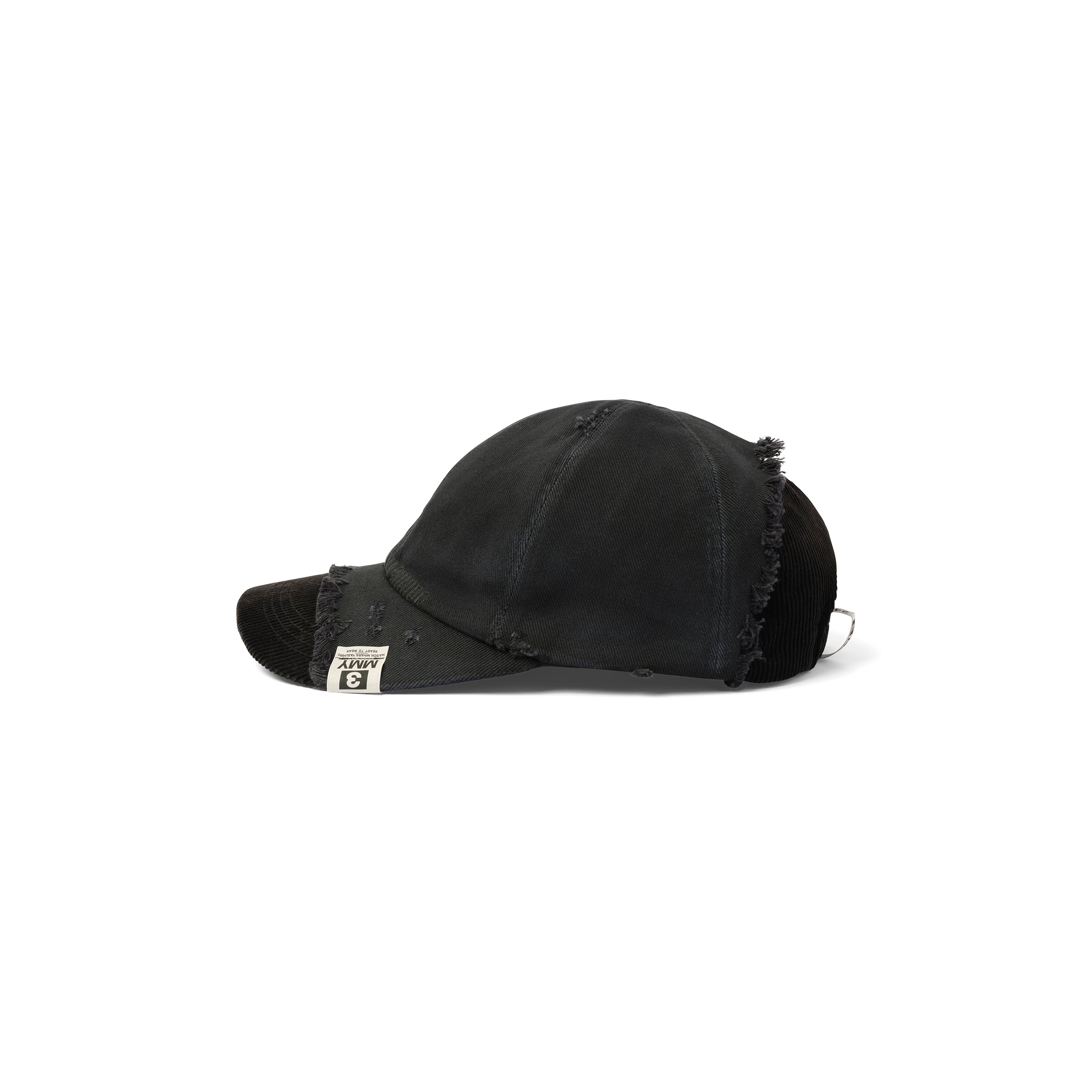 Crushed Detail Cap in Black - 2