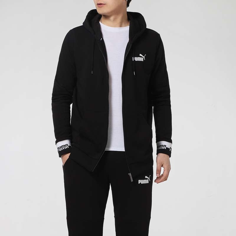 Puma Amplified Full-Zip Hoodied Jacket 'Black White' 588812-01 - 5