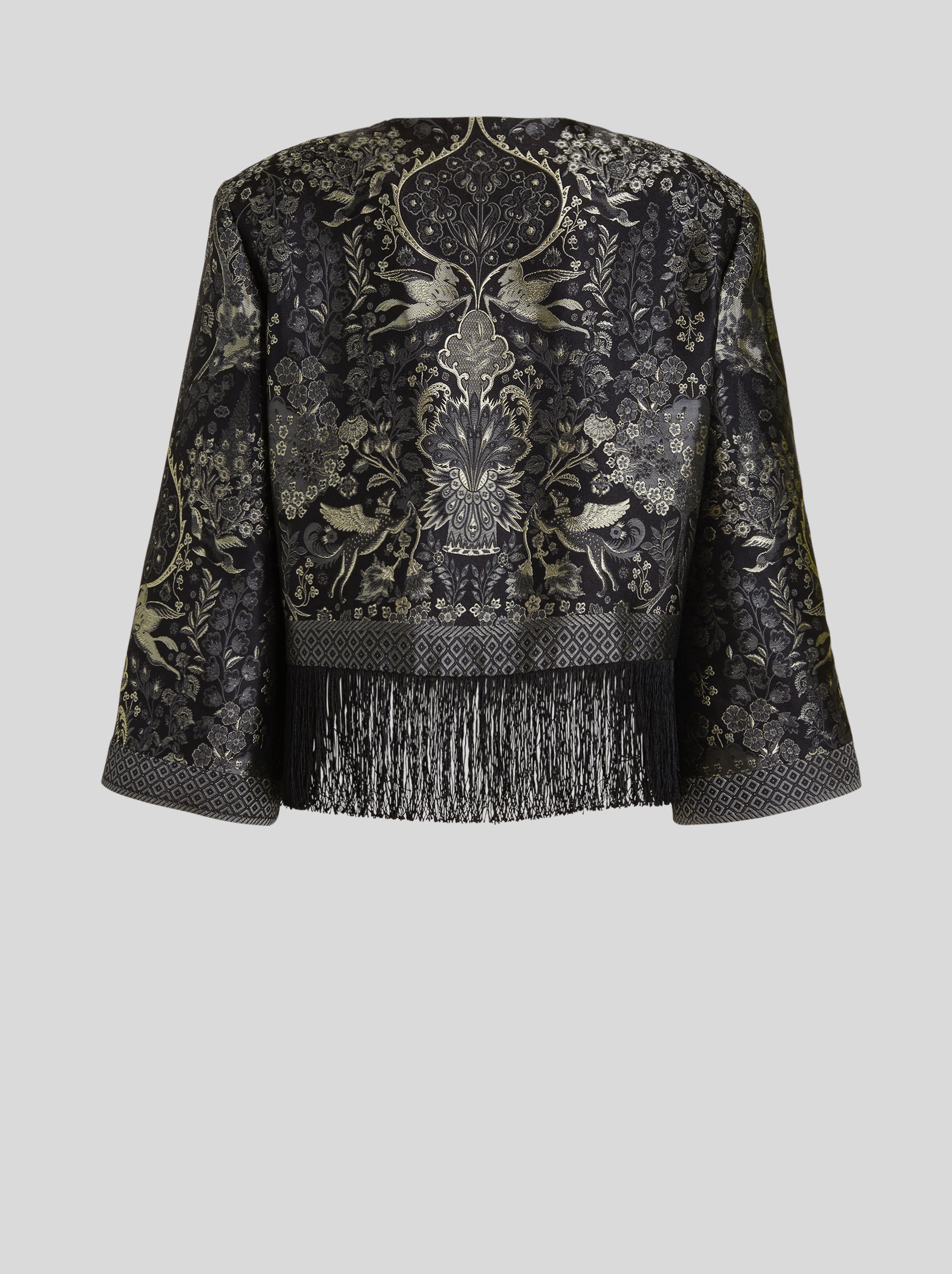 MINI JACQUARD JACKET WITH FRINGE - 5