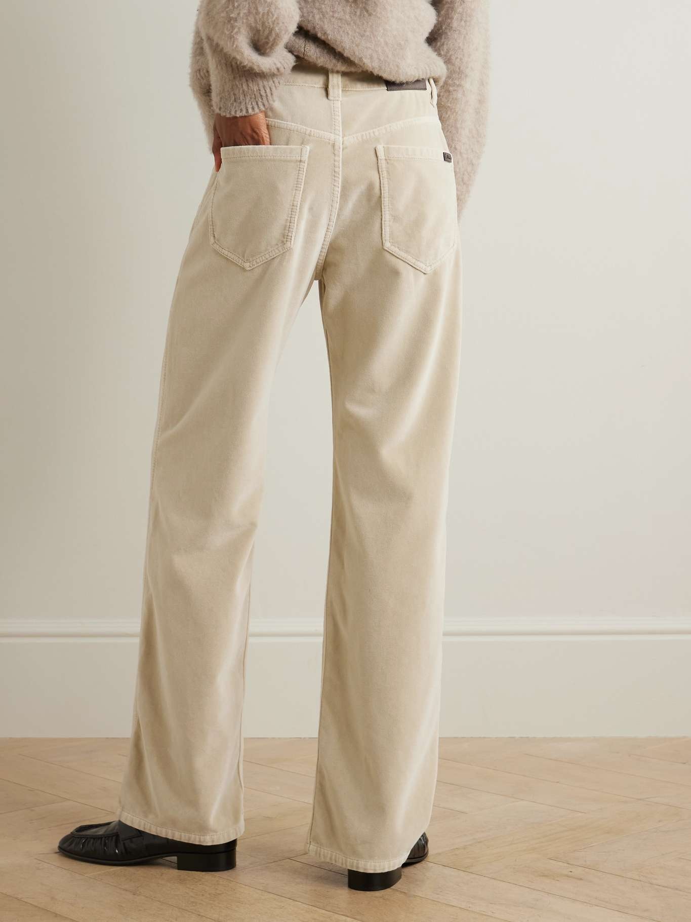 Cotton-corduroy straight-leg pants - 3