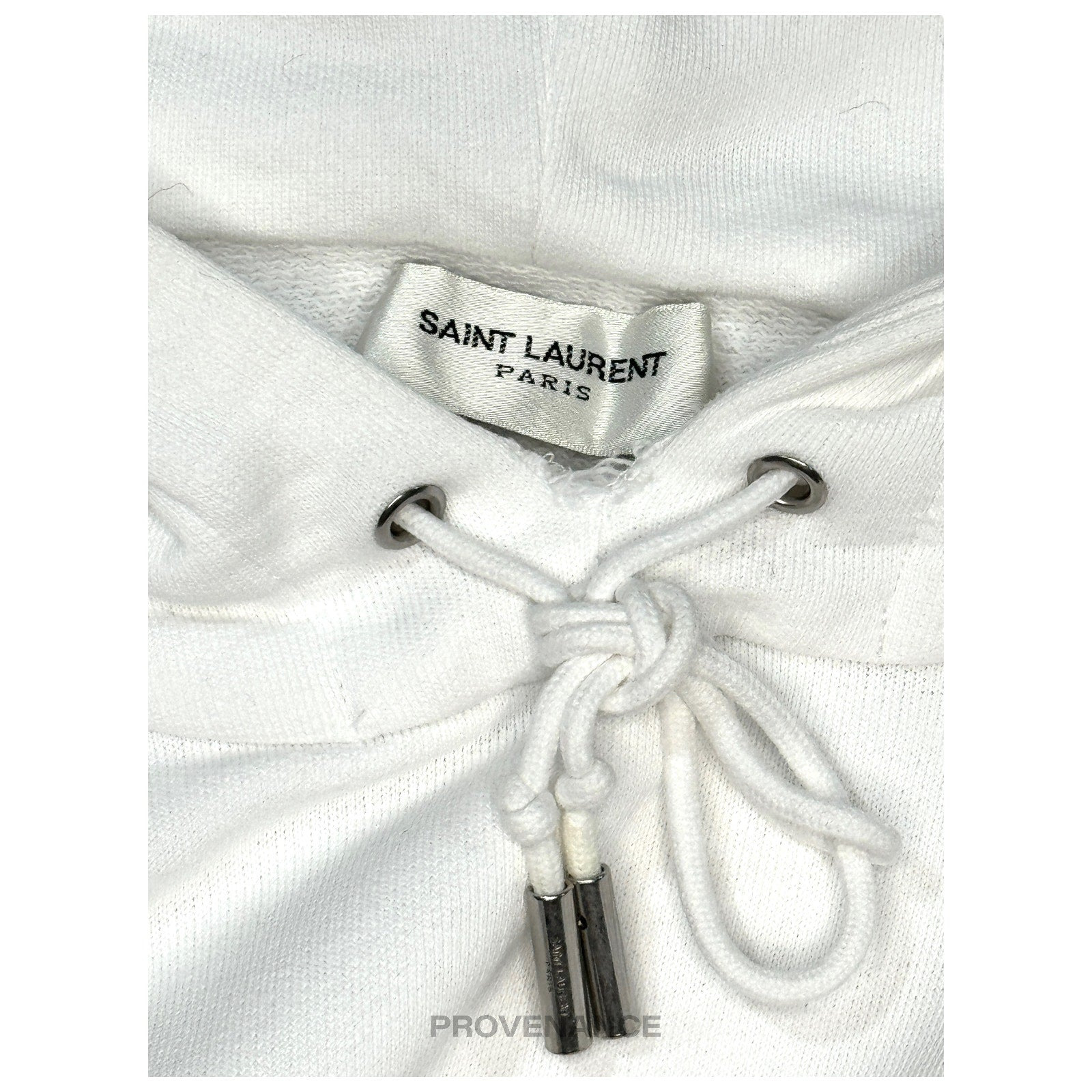 Saint Laurent Paris SLP Logo Hoodie - White - 6