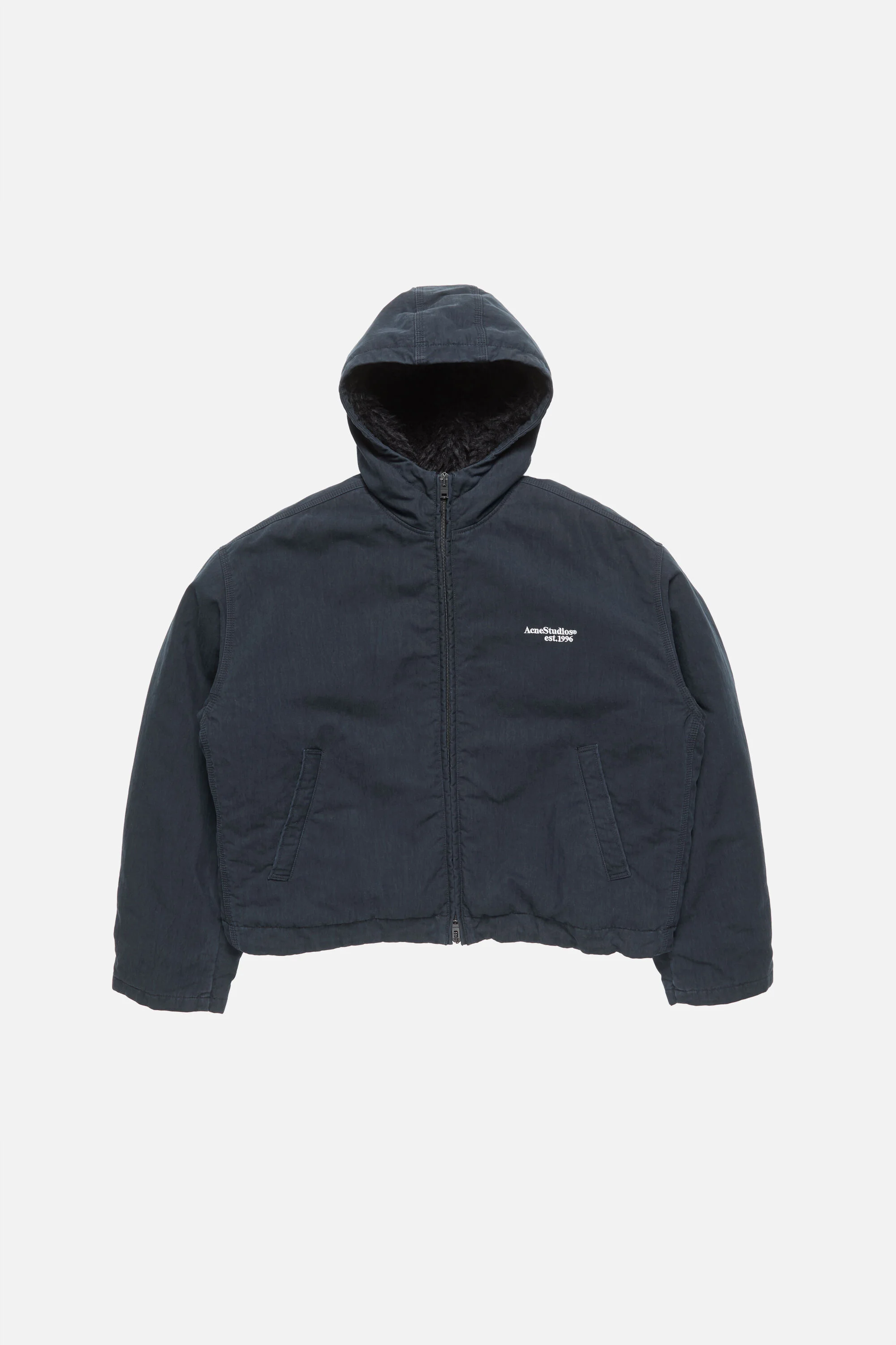 Waxed jacket with hood - Evening blue - 1