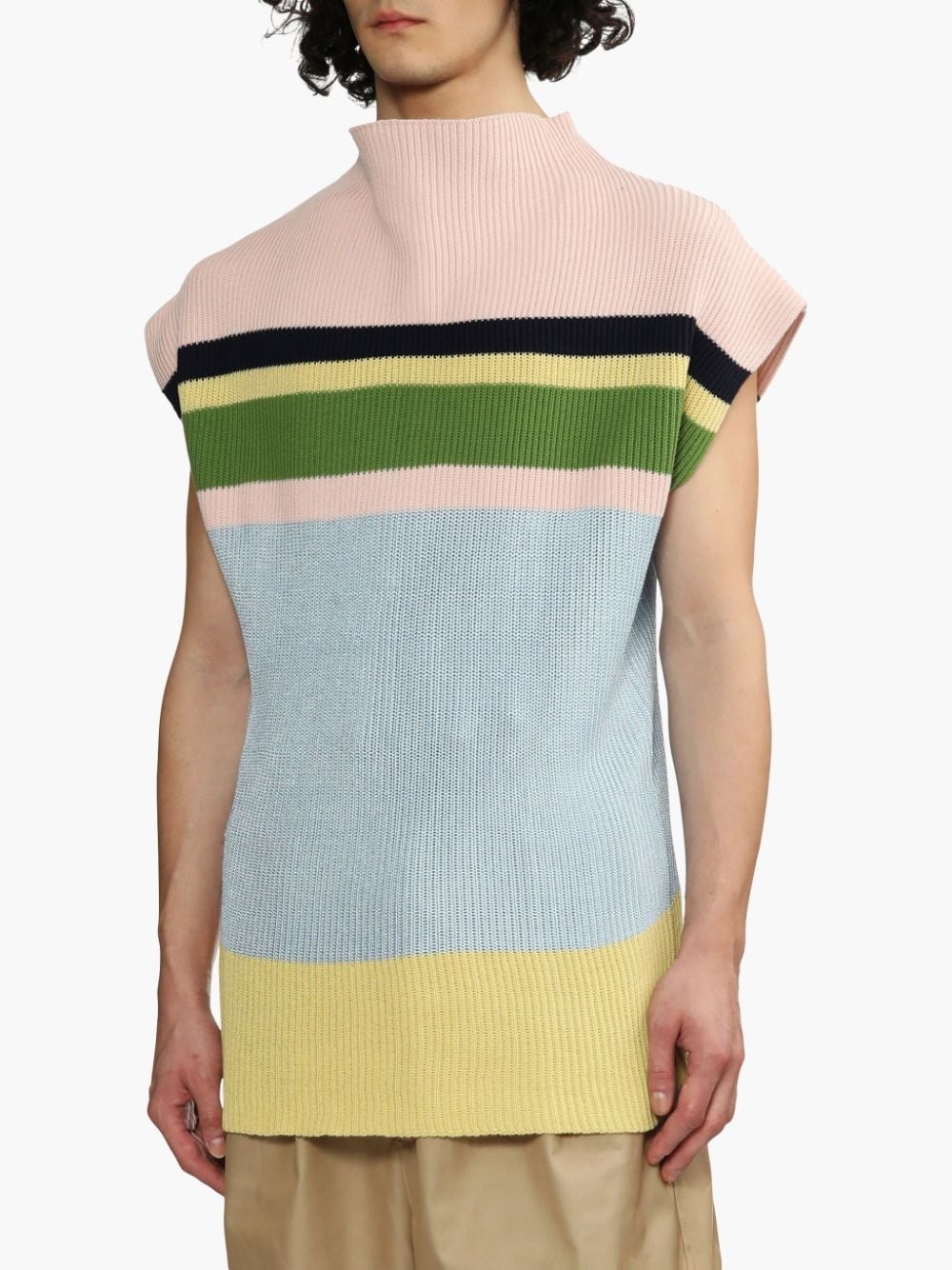 stripe-pattern vest - 3