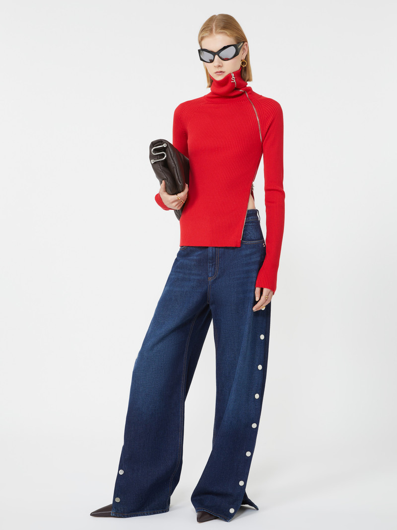 Sportmax PINNA Sweater with zip-up high neck detail outlook