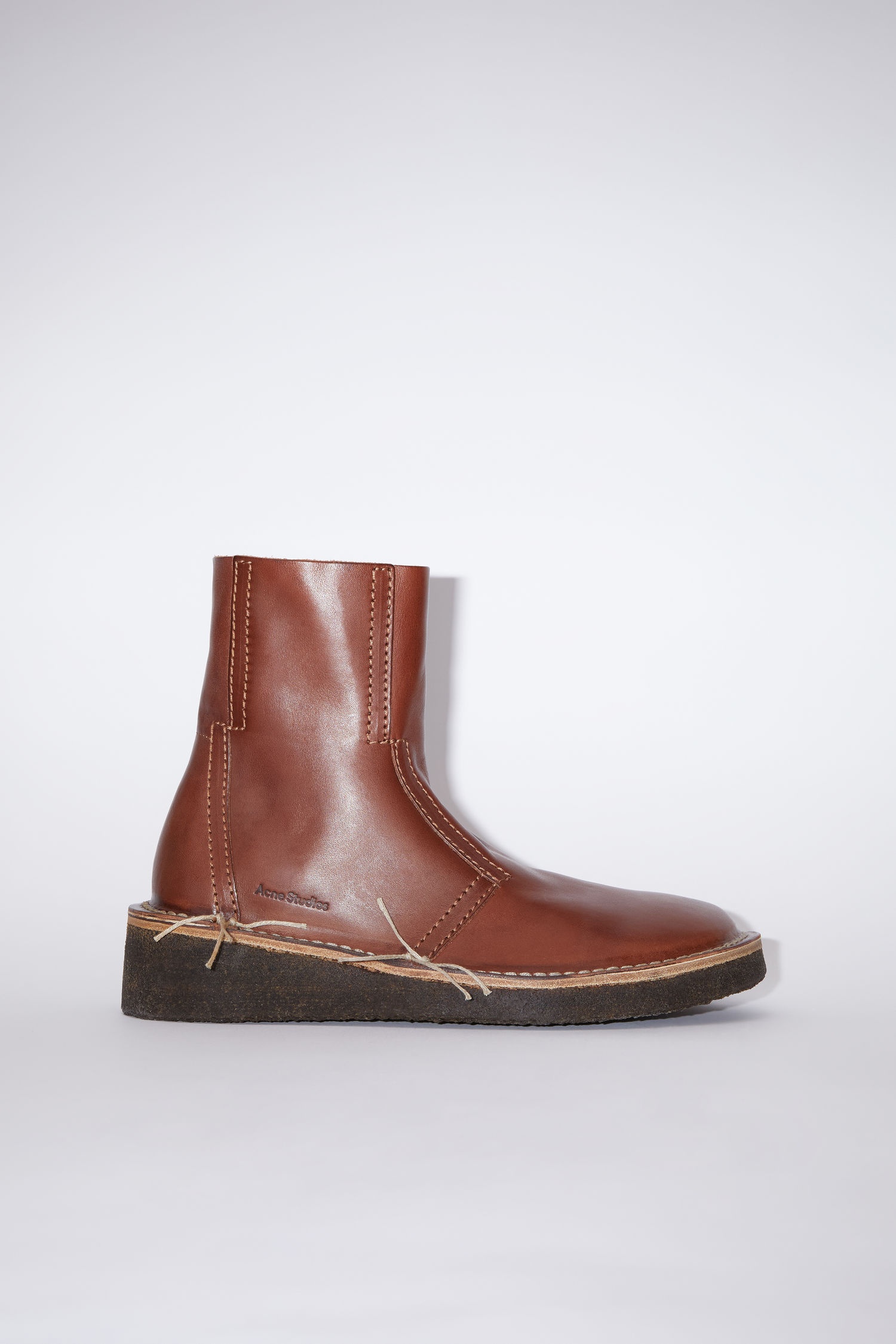 Leather ankle boots - Chestnut brown - 1