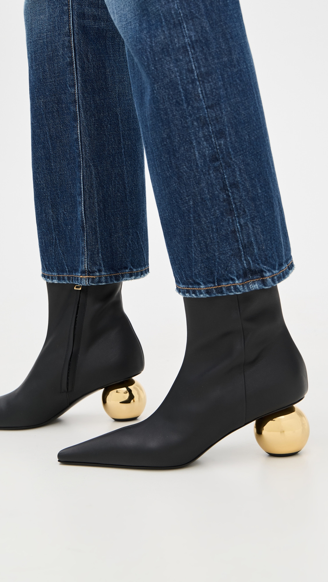 Black Leather Ankle Boots - 2