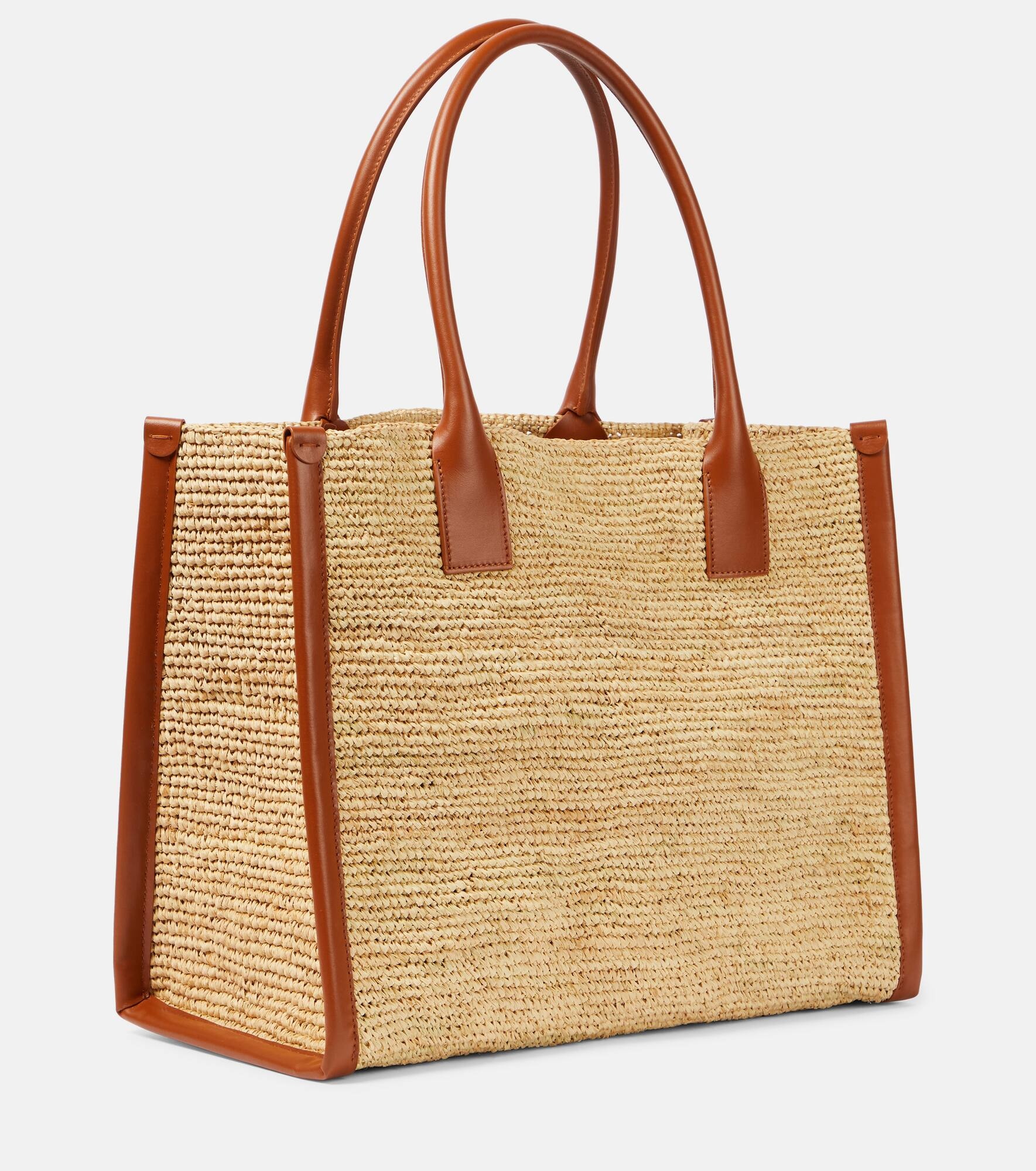 By My Side E/W Large raffia tote bag - 4