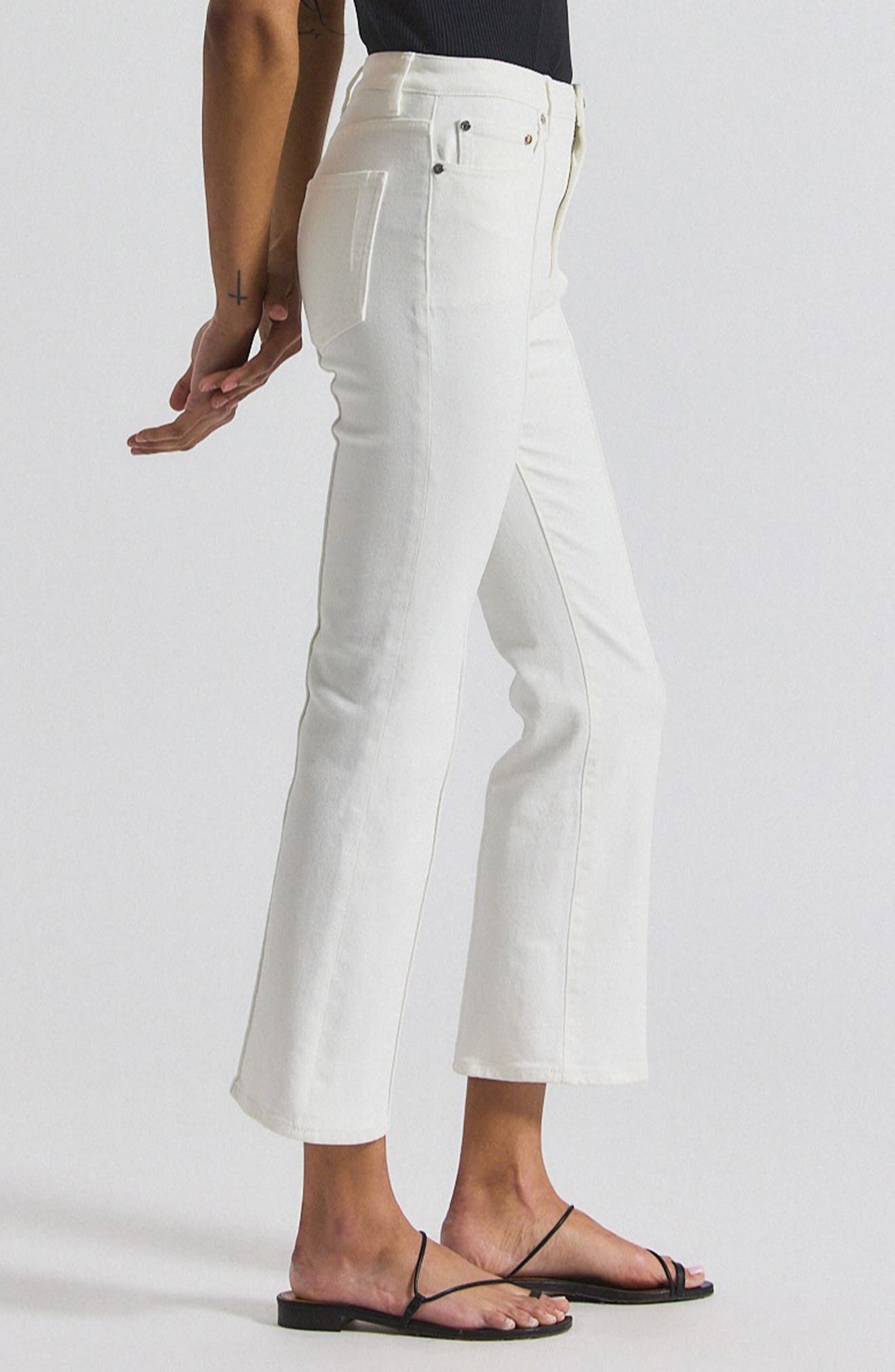 Derek Lam 10 Crosby Perce Pintuck Pleat Comfort Stretch Crop Jeans in Blanc De Blanc at Nordstrom - 3