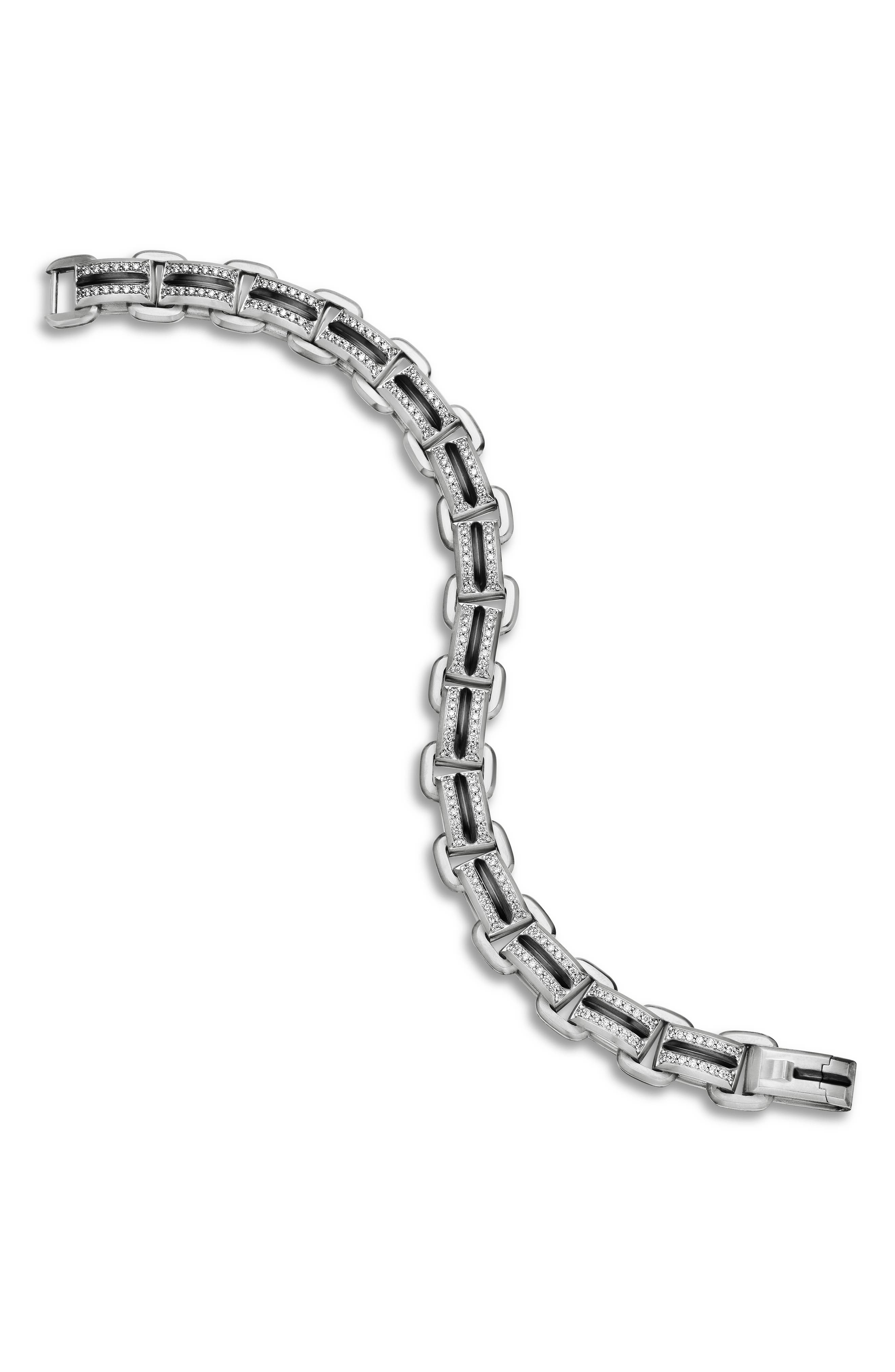David Yurman Deco Beveled Link Bracelet with Pavé Diamonds in Sterling Silver at Nordstrom - 5