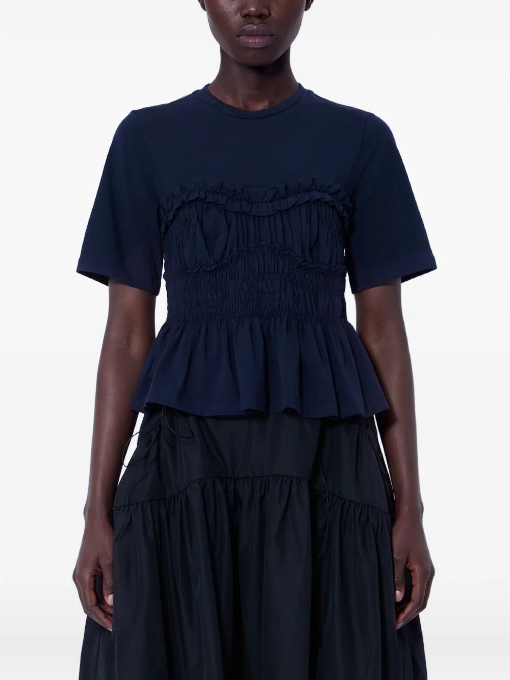 Vilde ruched short-sleeve T-shirt - 1