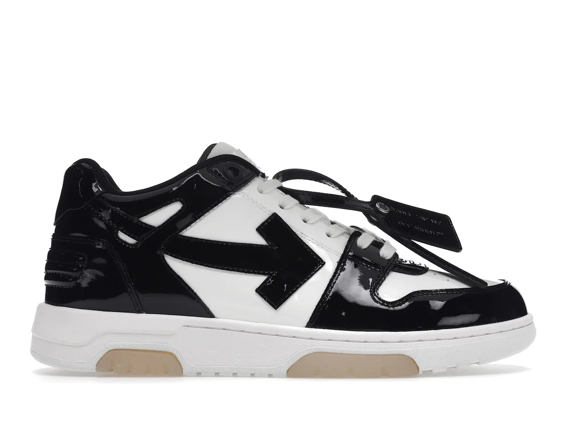 OFF-WHITE Out Of Office OOO Low Tops Patent Black White - 1