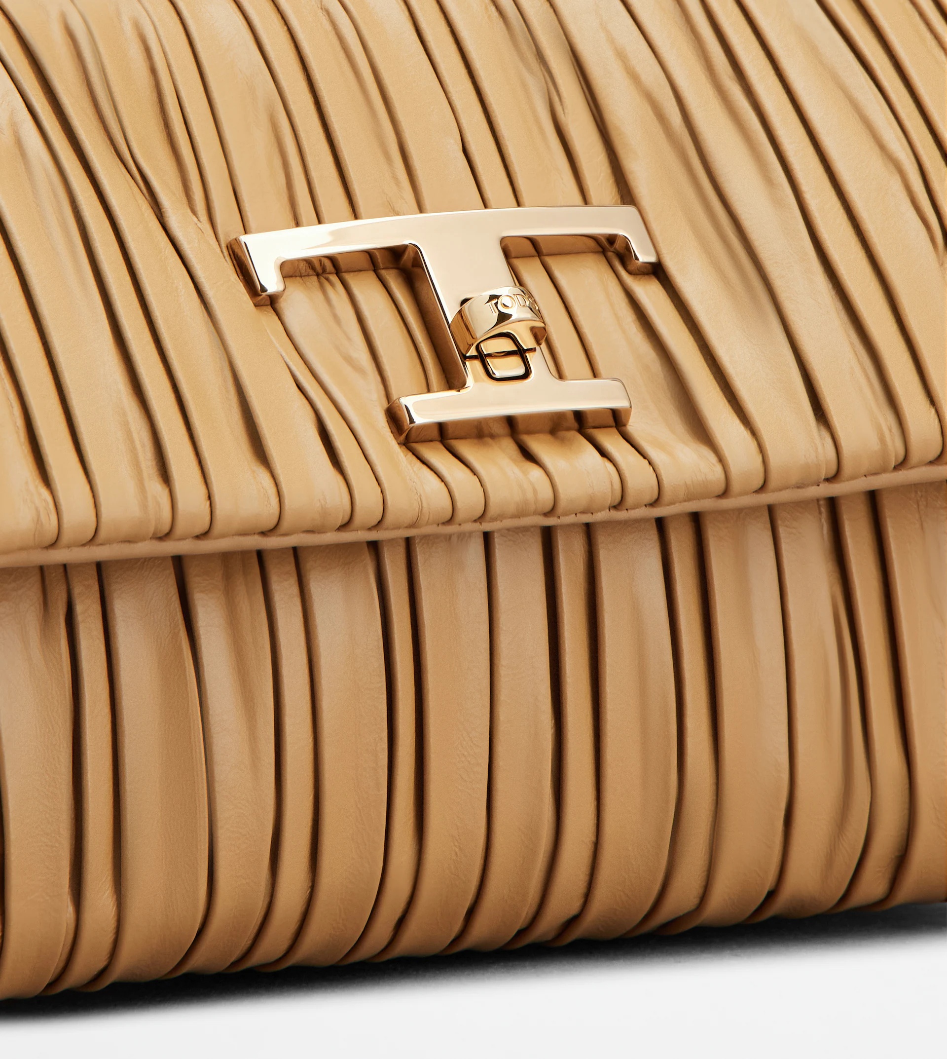 T TIMELESS FLAP BAG IN LEATHER MINI - NATURAL - 8