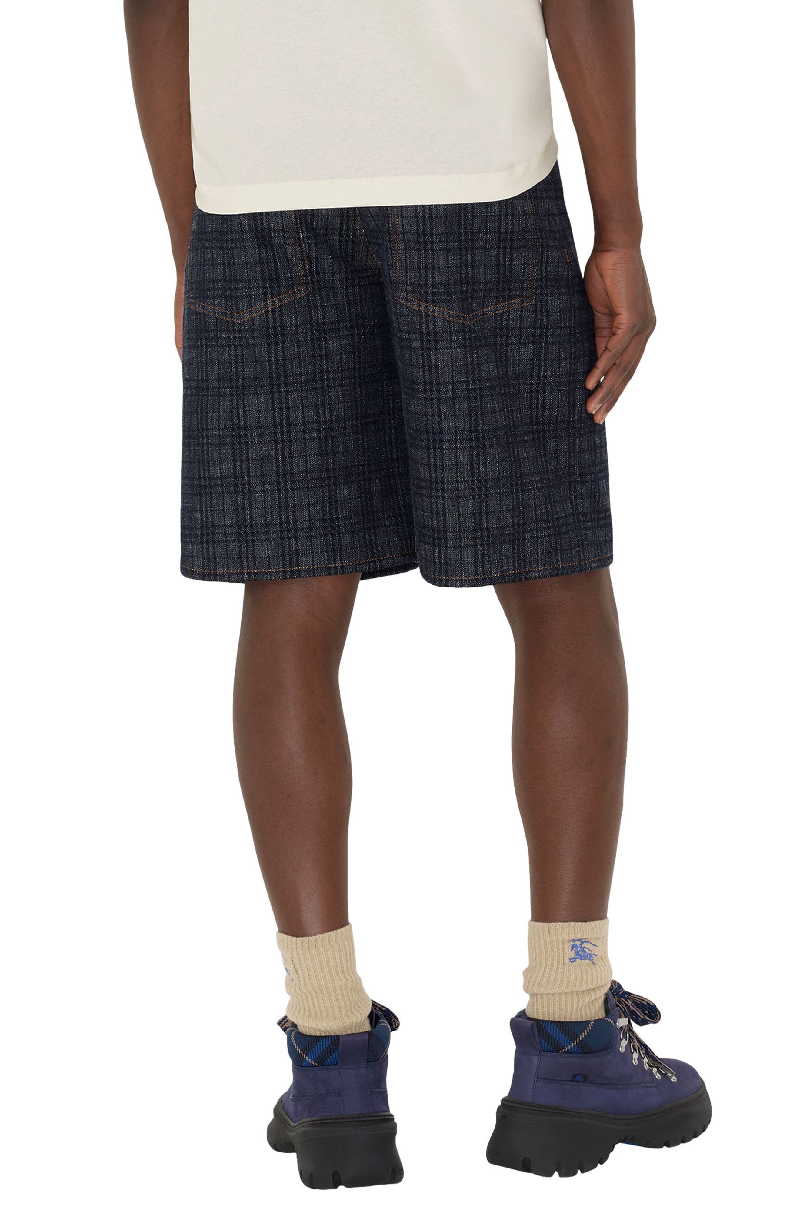 burberry Check Jacquard Denim Shorts in Indigo Ip Check at Nordstrom - 2