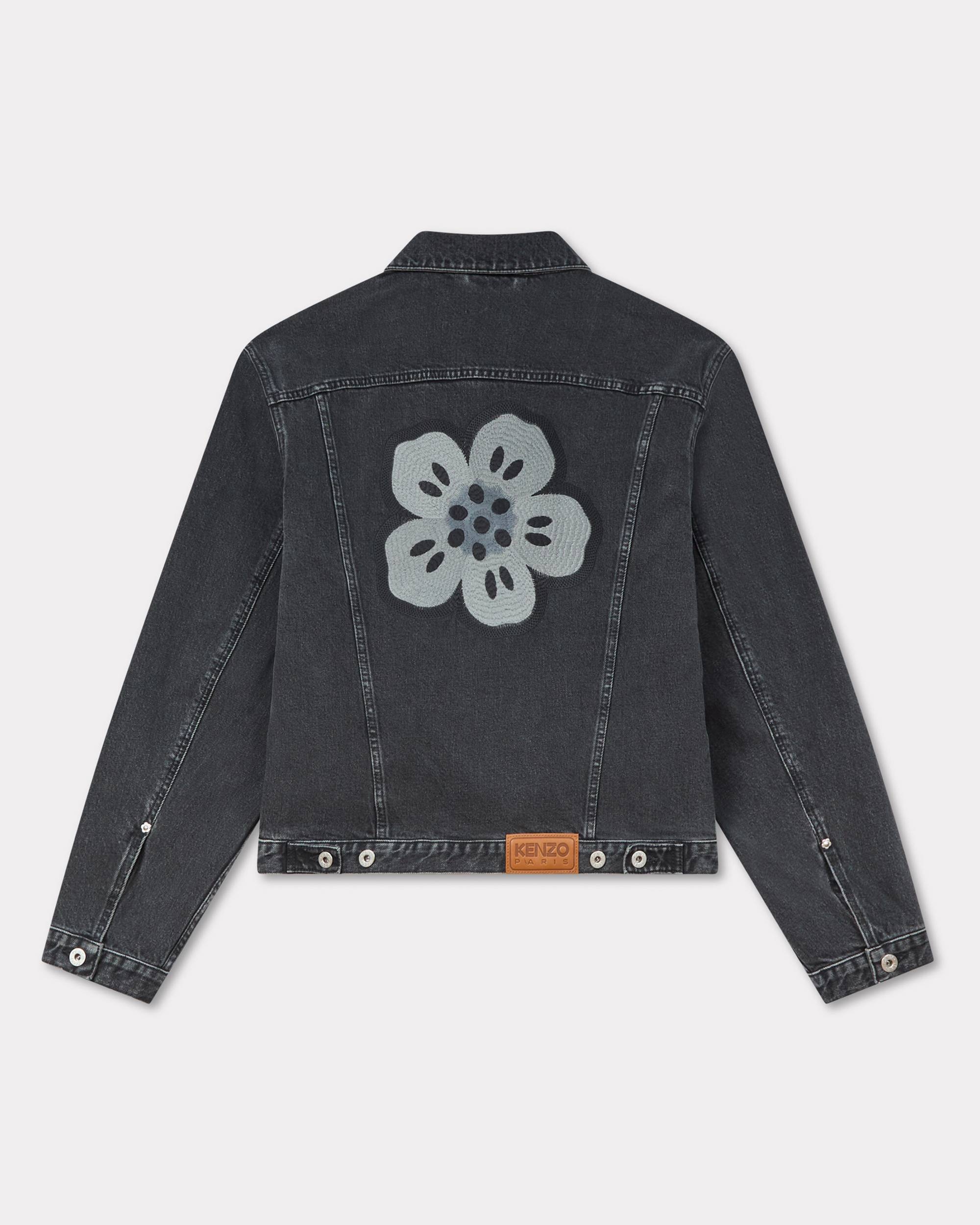 'Boke Flower' embroidered trucker jacket in japanese denim - 2