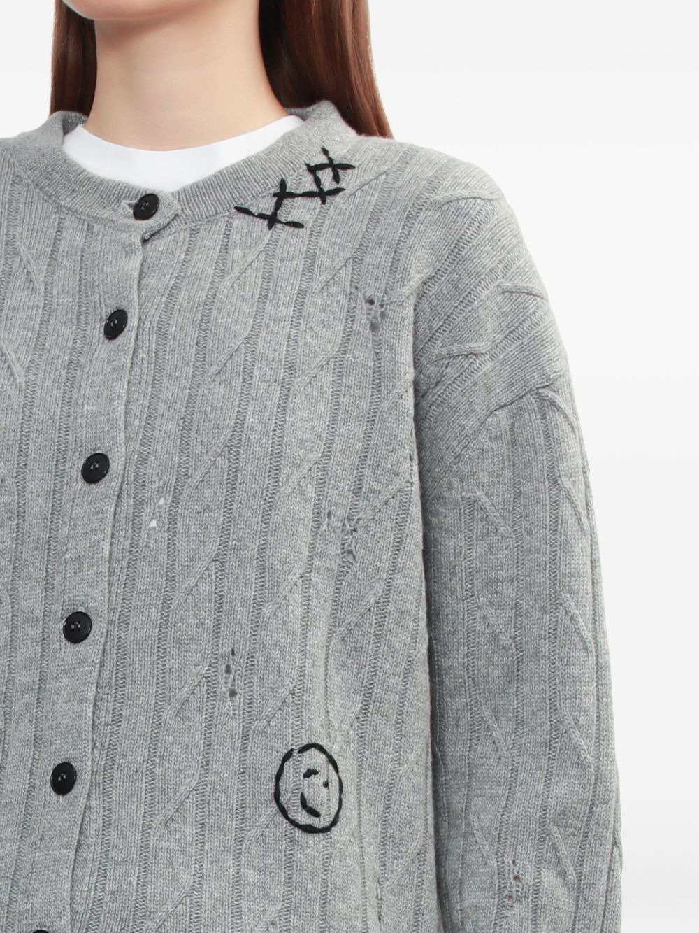 cable-knit distressed-effect cardigan - 5