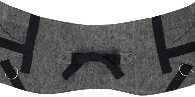PAULA CANOVAS DEL VAS Gray Strap Denim Belt outlook