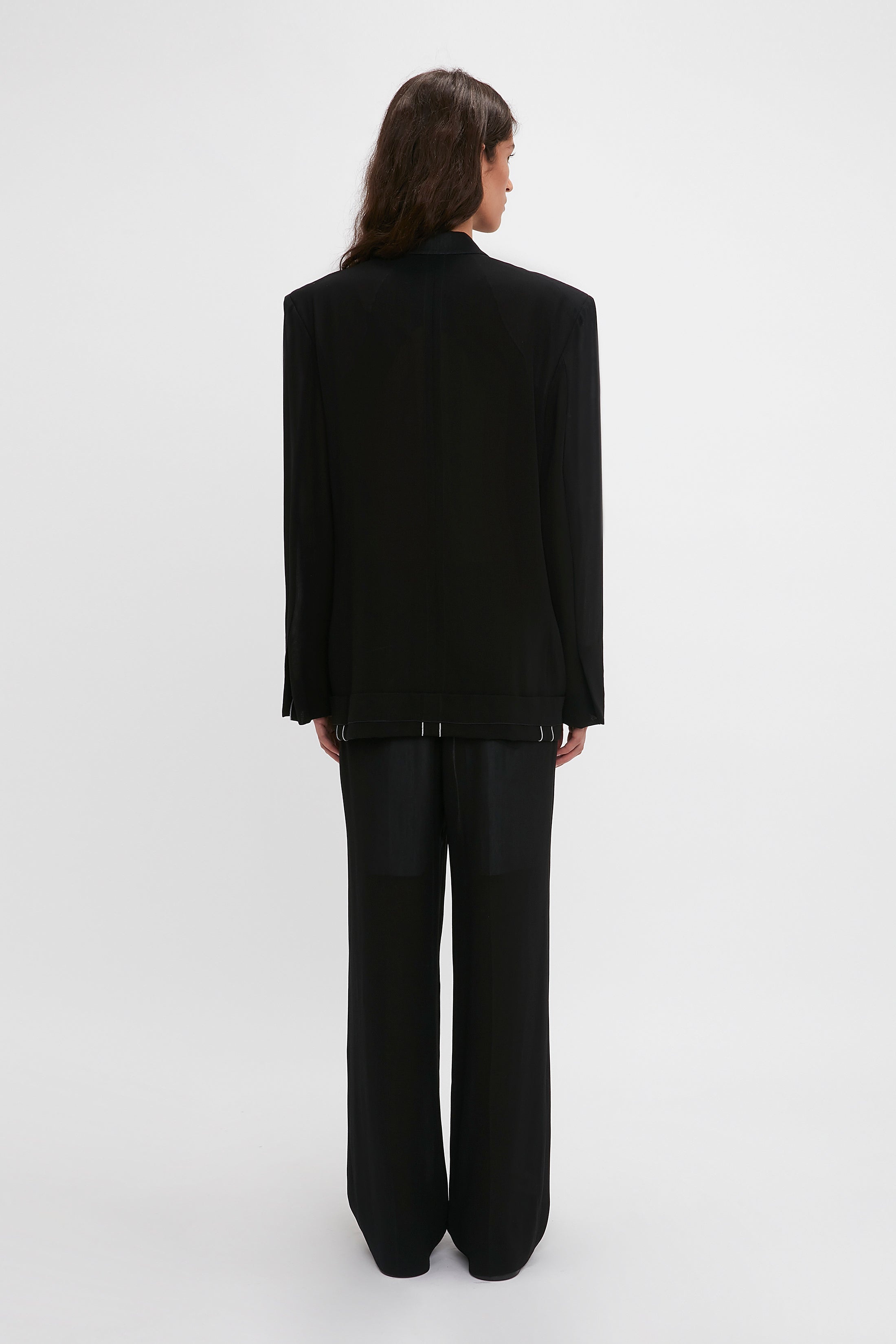Fold Detail Tailored Jacket In Black - 4