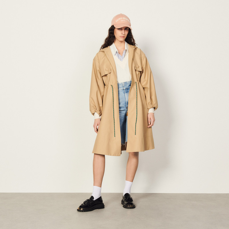Sandro Oversized cotton trench coat outlook