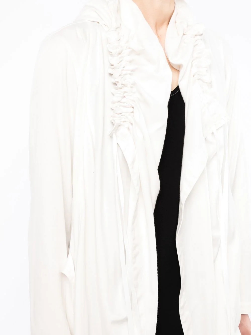 asymmetric-gathered wrap shirt - 5