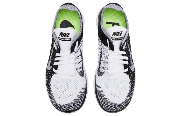 (WMNS) Nike Free Flyknit 4.0 'White Black' 631050-100 - 4