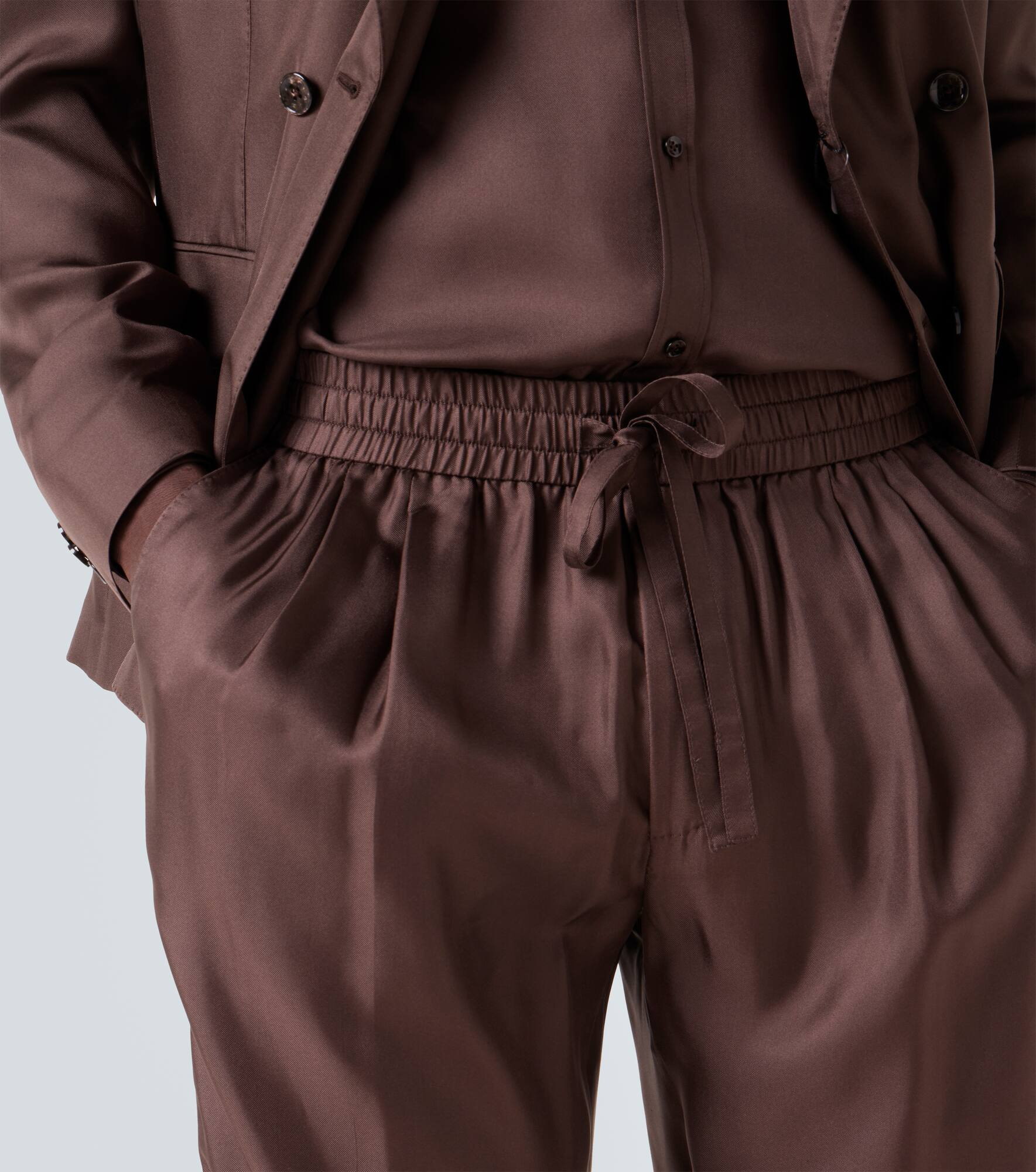 Silk twill tapered pants - 5