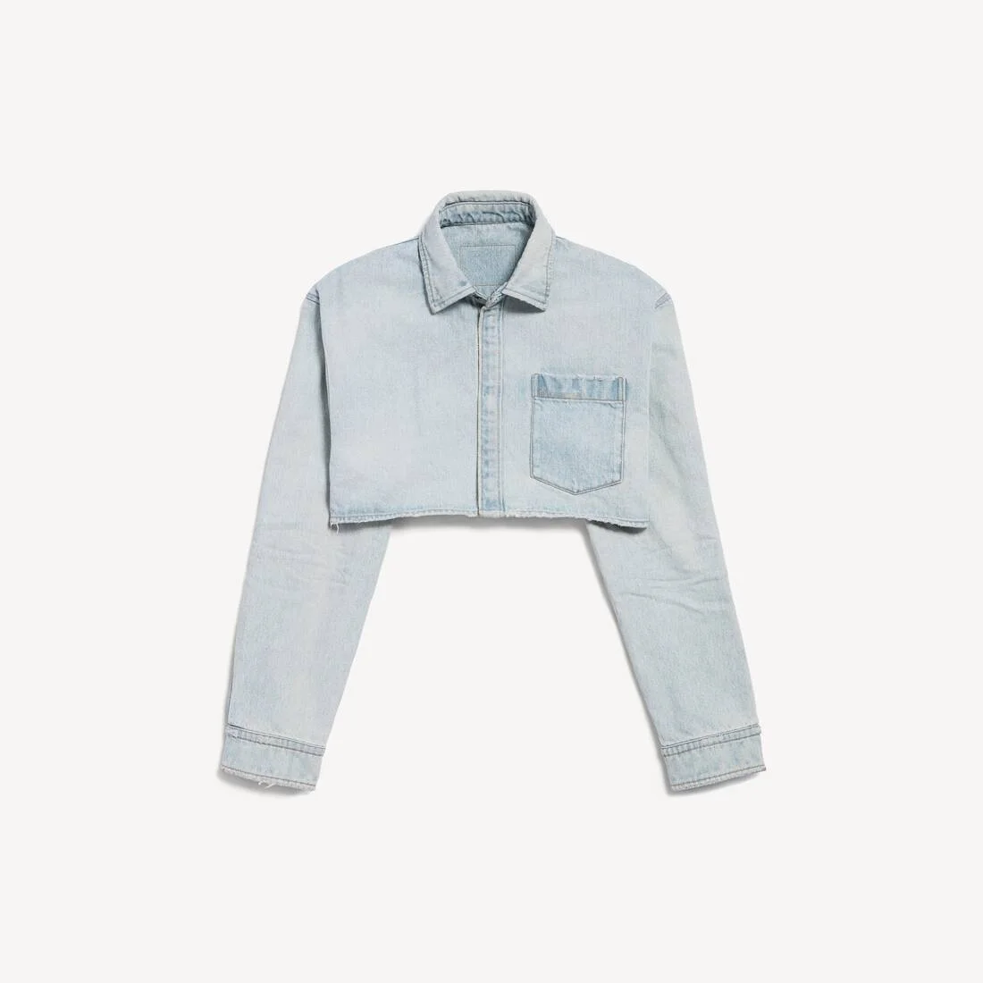 Women's Cropped Shirt in Light Blue - 1