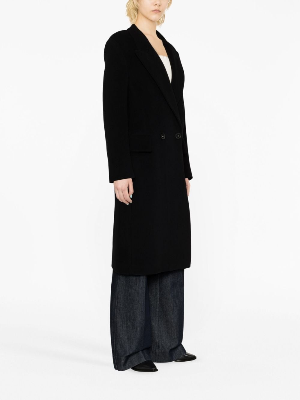 double-breasted wool coat - 3