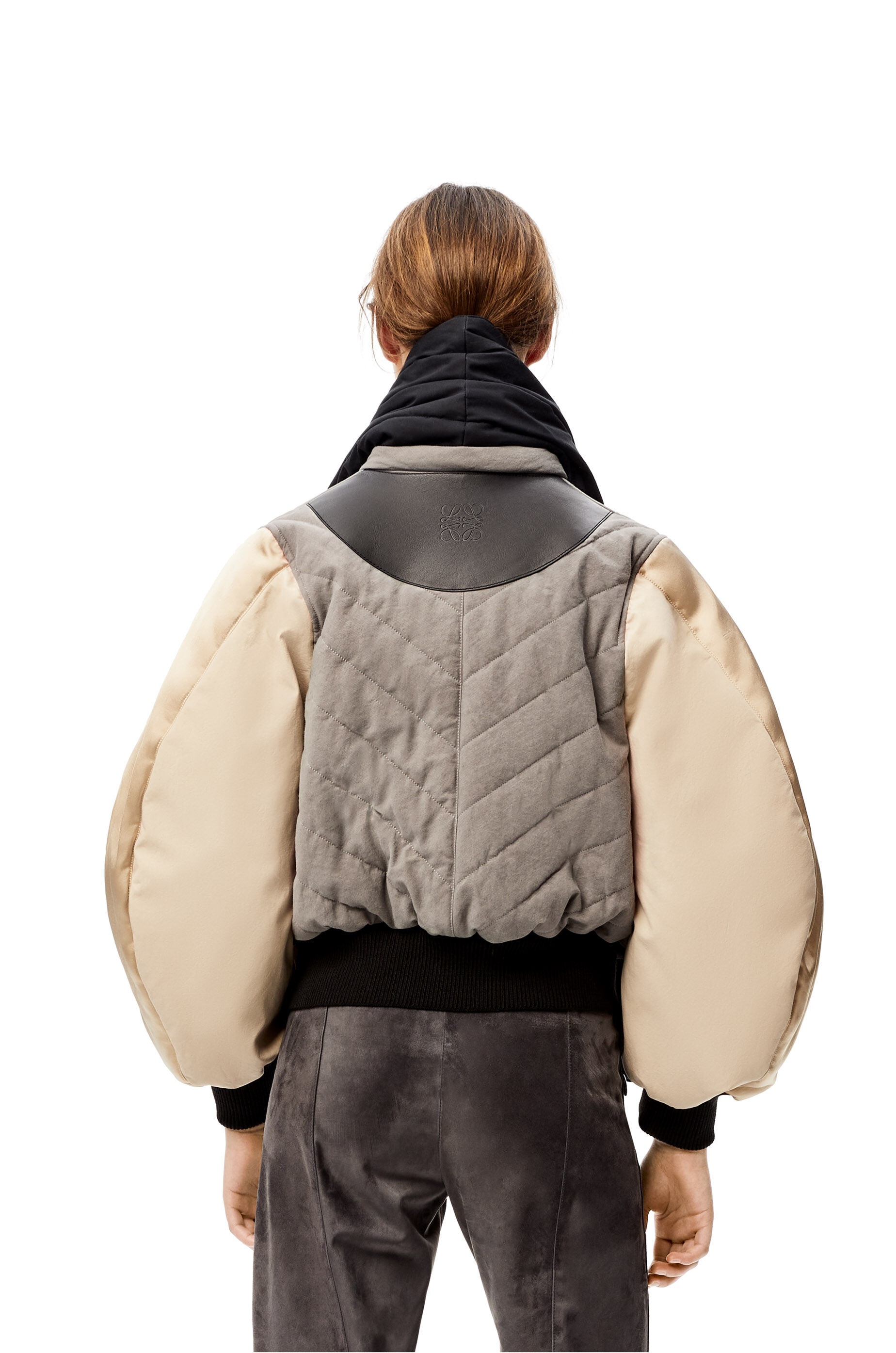 Circular sleeve bomber jacket in cotton - 4