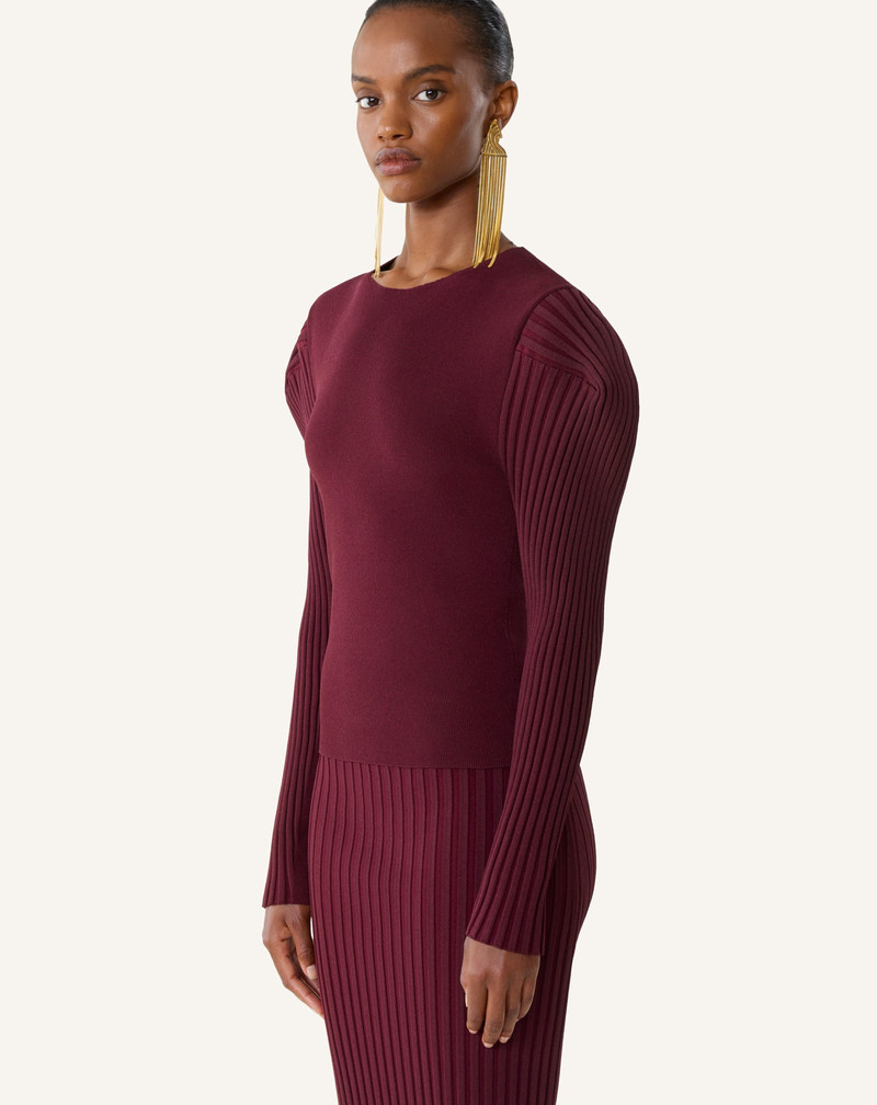 RED VISCOSE BIB SWEATER 3